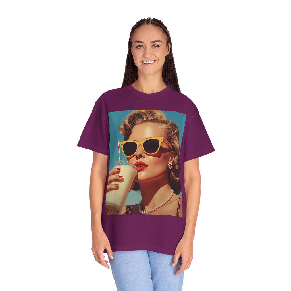 Retro Pop Art Summer Vibe T-shirt | Unisex Garment-Dyed Tee, Vintage Style Shirt, Trendy Summer Wear, Perfect Gift for Her, Casual Everyday Top