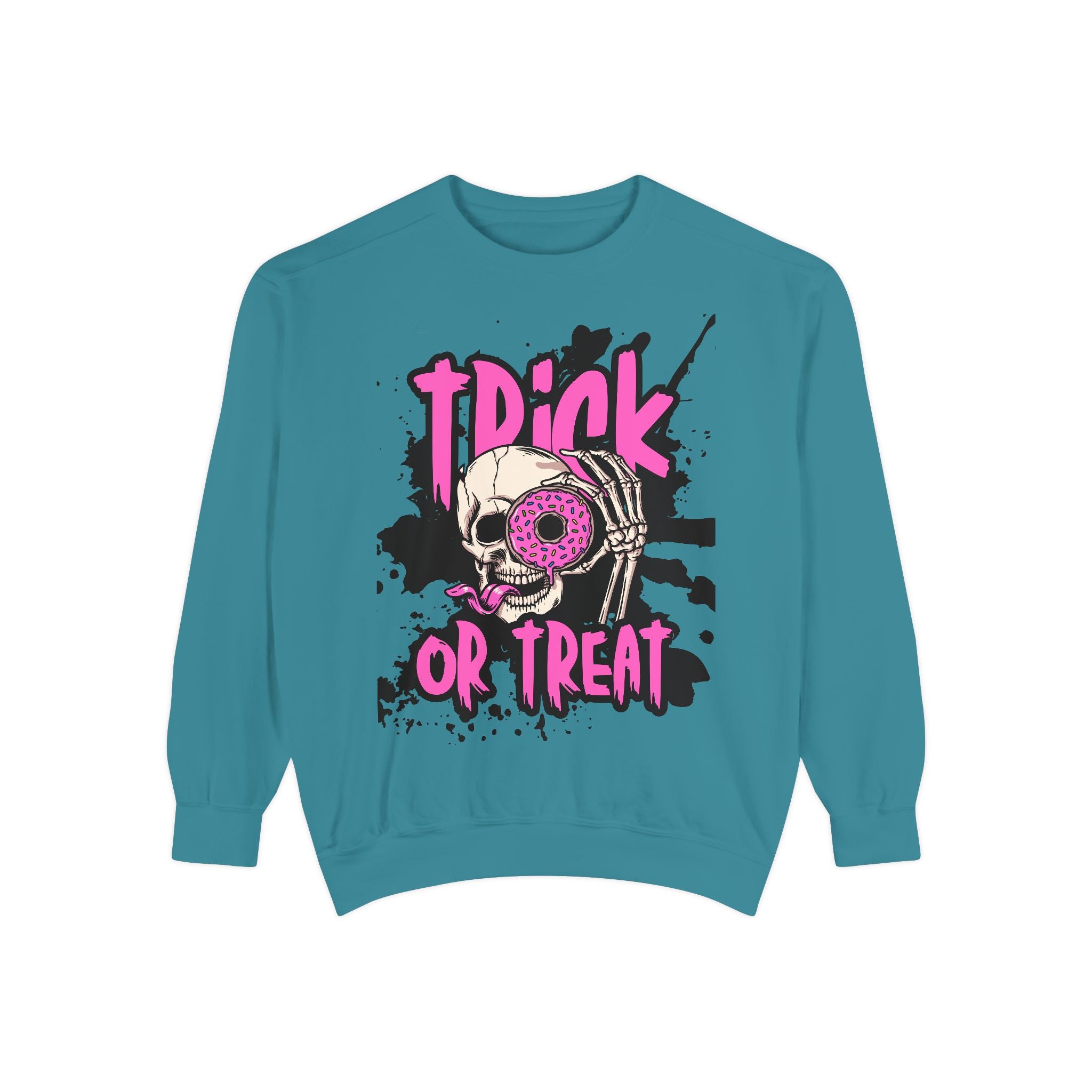 Trick or Treat Skull Unisex Garment-Dyed Sweatshirt