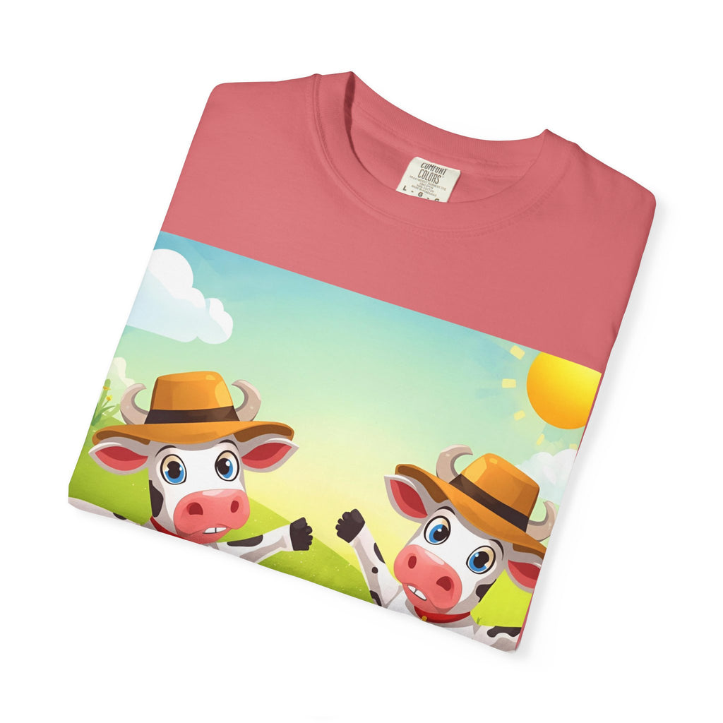 Cute Cow Fun Farm Unisex Garment-Dyed T-shirt