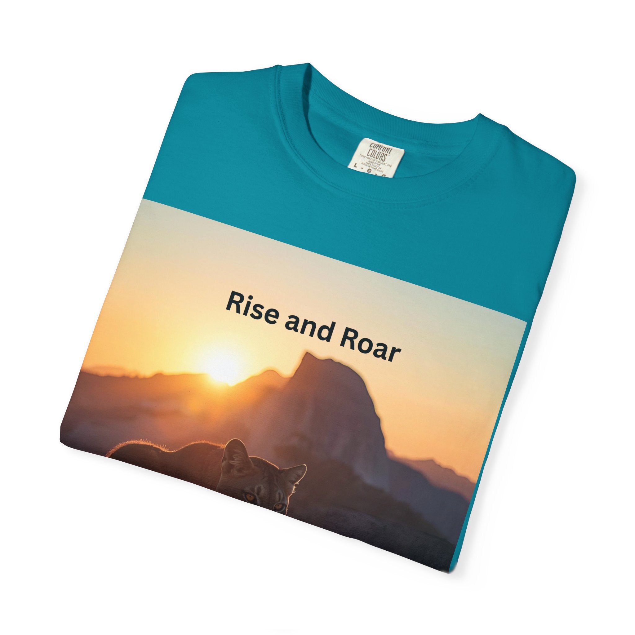 Unisex Nature-Inspired T-Shirt | "Rise and Roar" Graphic Tee, Outdoor Apparel, Gift for Adventurers, Wilderness Lovers, Motivational Shirt
