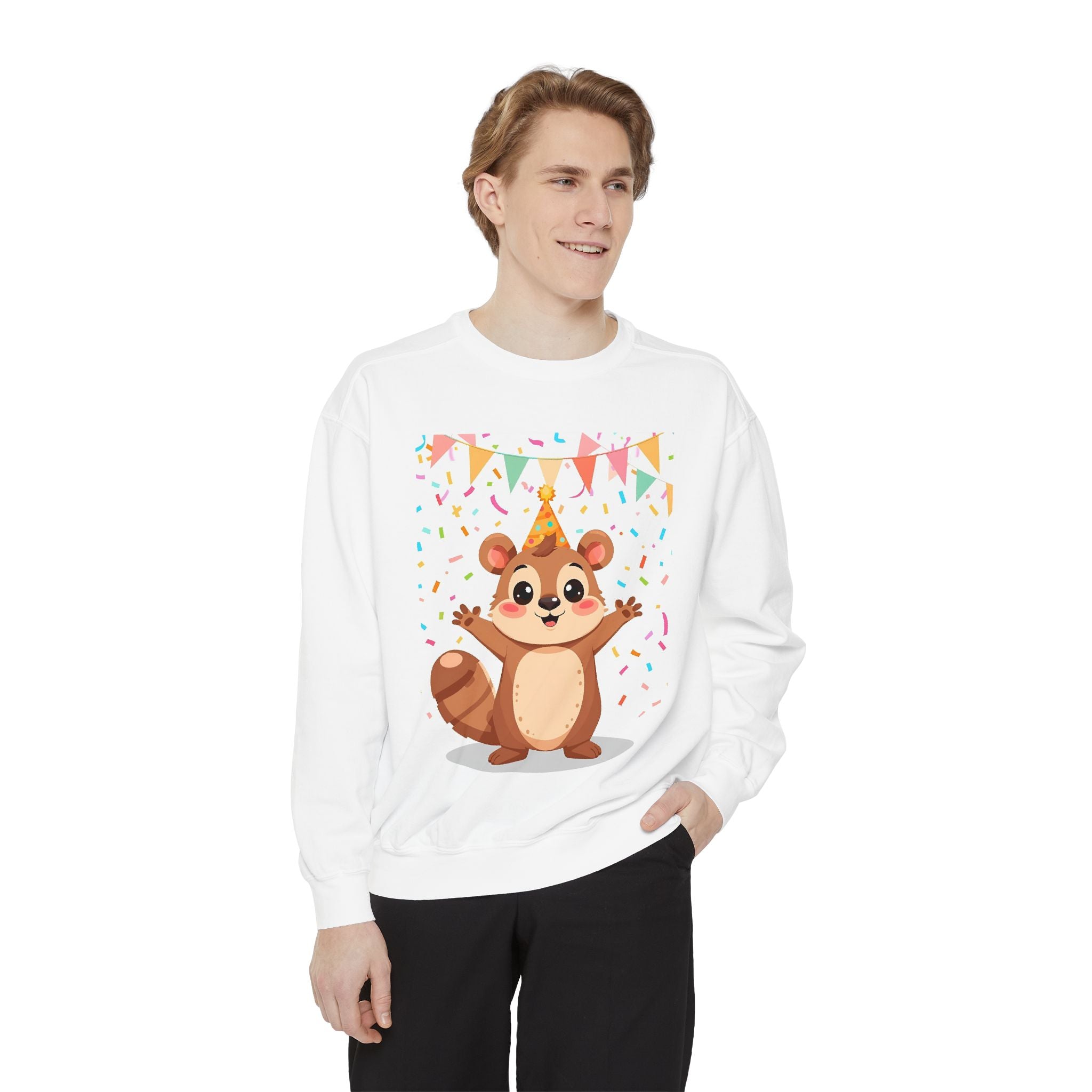 Party Animal With Squirl Unisex Garment-Dyed Sweatshirt