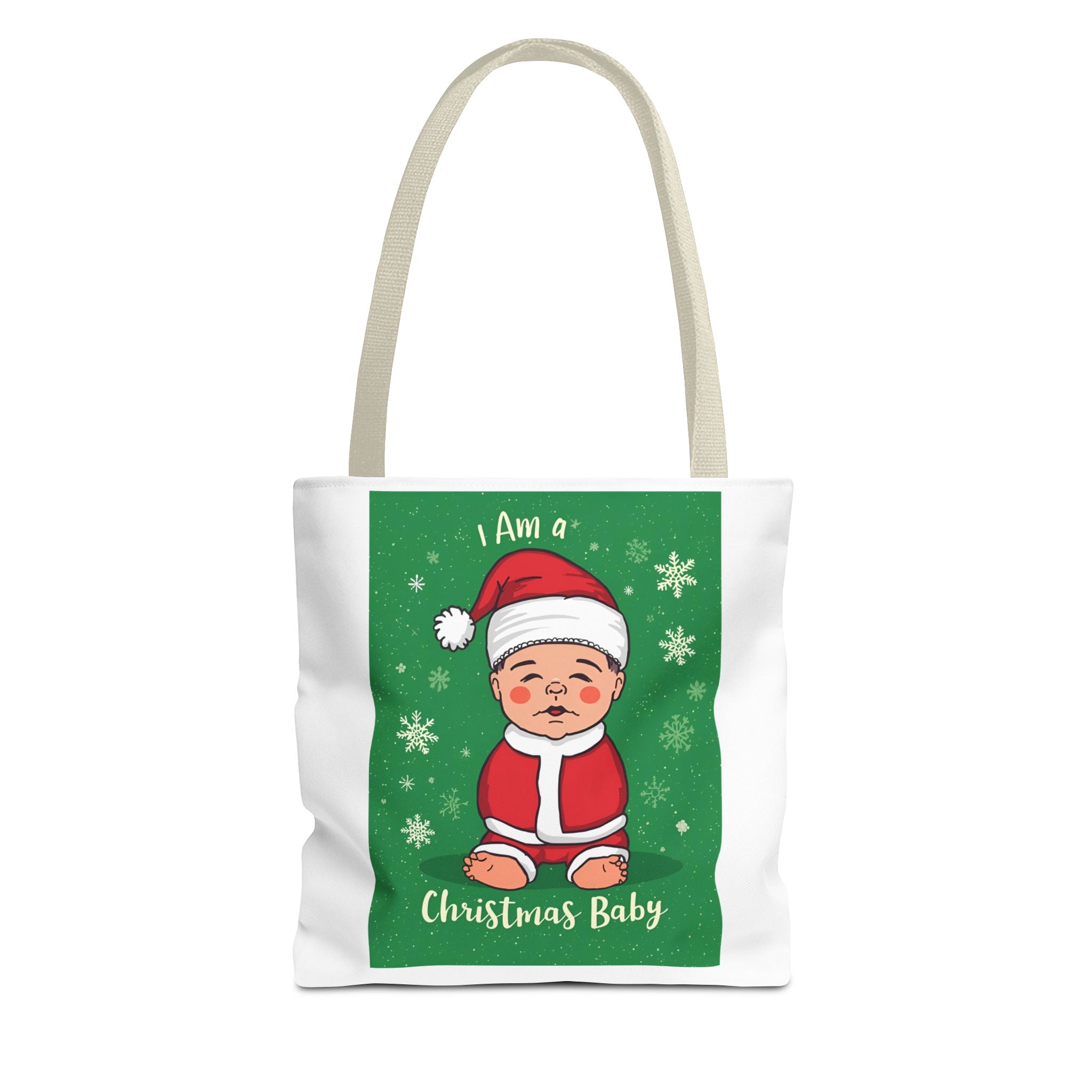 Christmas Baby Tote Bag, Holiday Gift Bag, Santa Baby Shopper, Festive Reusable Tote, Cute Christmas Tote for Kids