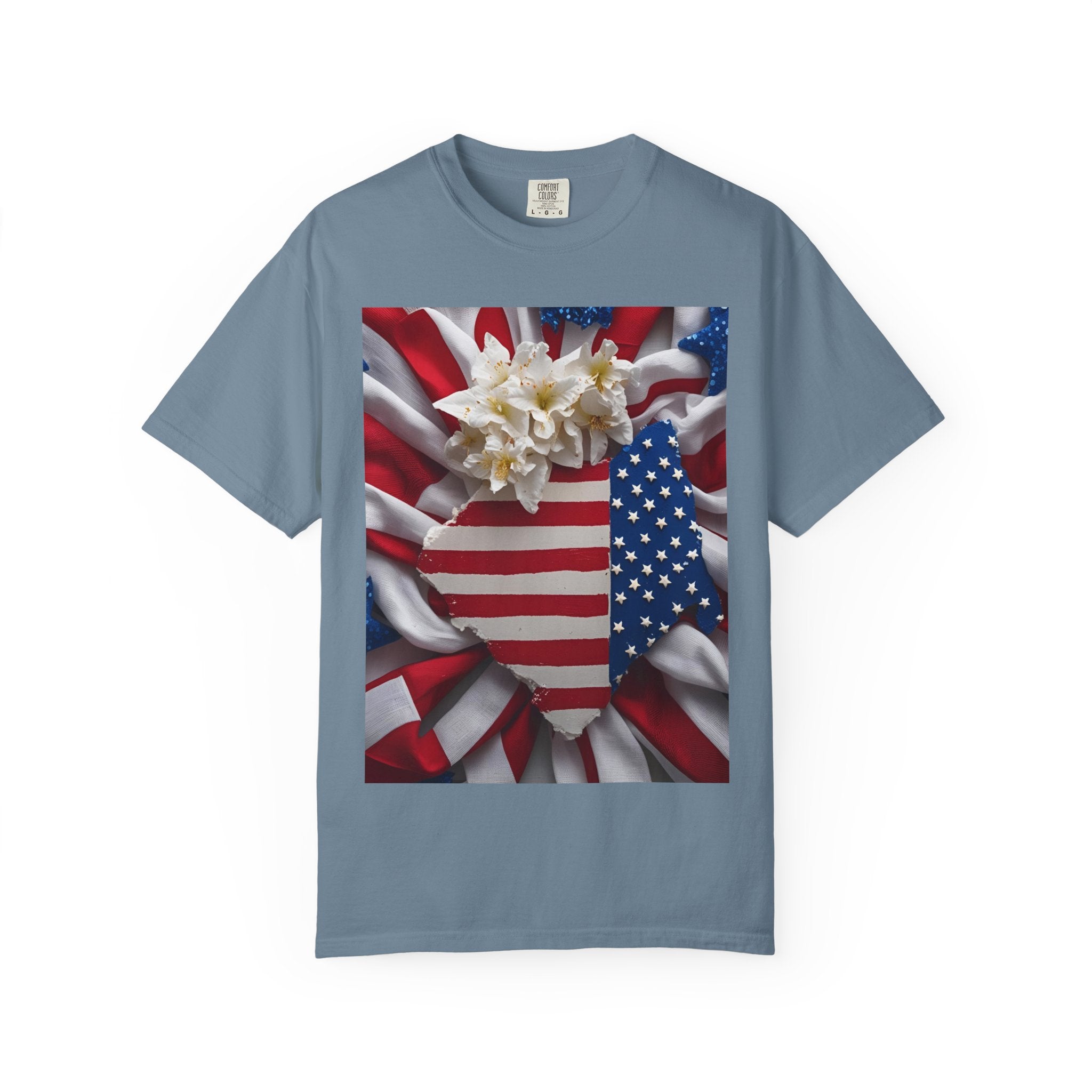 Patriotic Heart T-shirt for Festive Celebrations, 4th of July Apparel, Unisex Graphic Tee, American Pride Shirt, Independence Day Gift