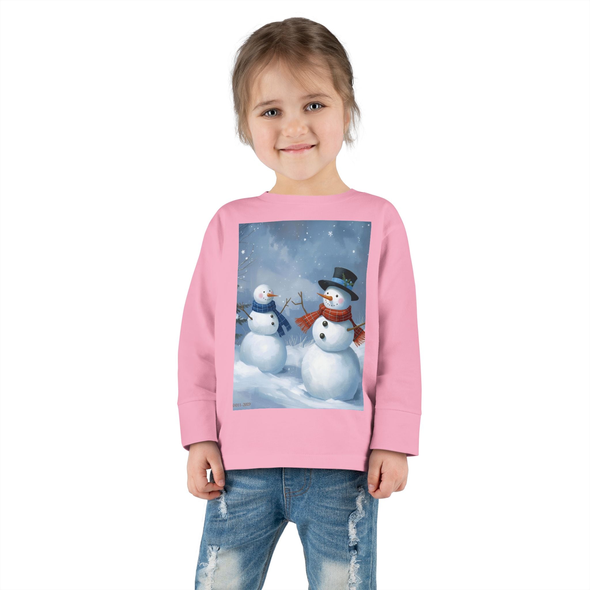 Christmas Snowman Family Toddler Long Sleeve Tee