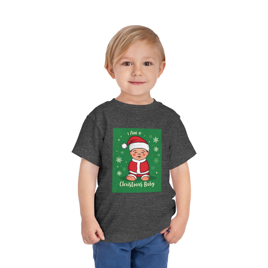 I Am A Christmas Baby Toddler Short Sleeve Tee