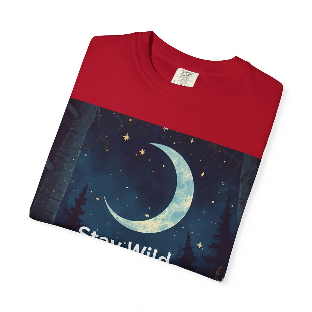 Unisex Stay Wild Moon Child T-Shirt, Stay Wild Graphic Tee, Boho Style Shirt, Gift for Nature Lovers, Vintage Vibe Apparel