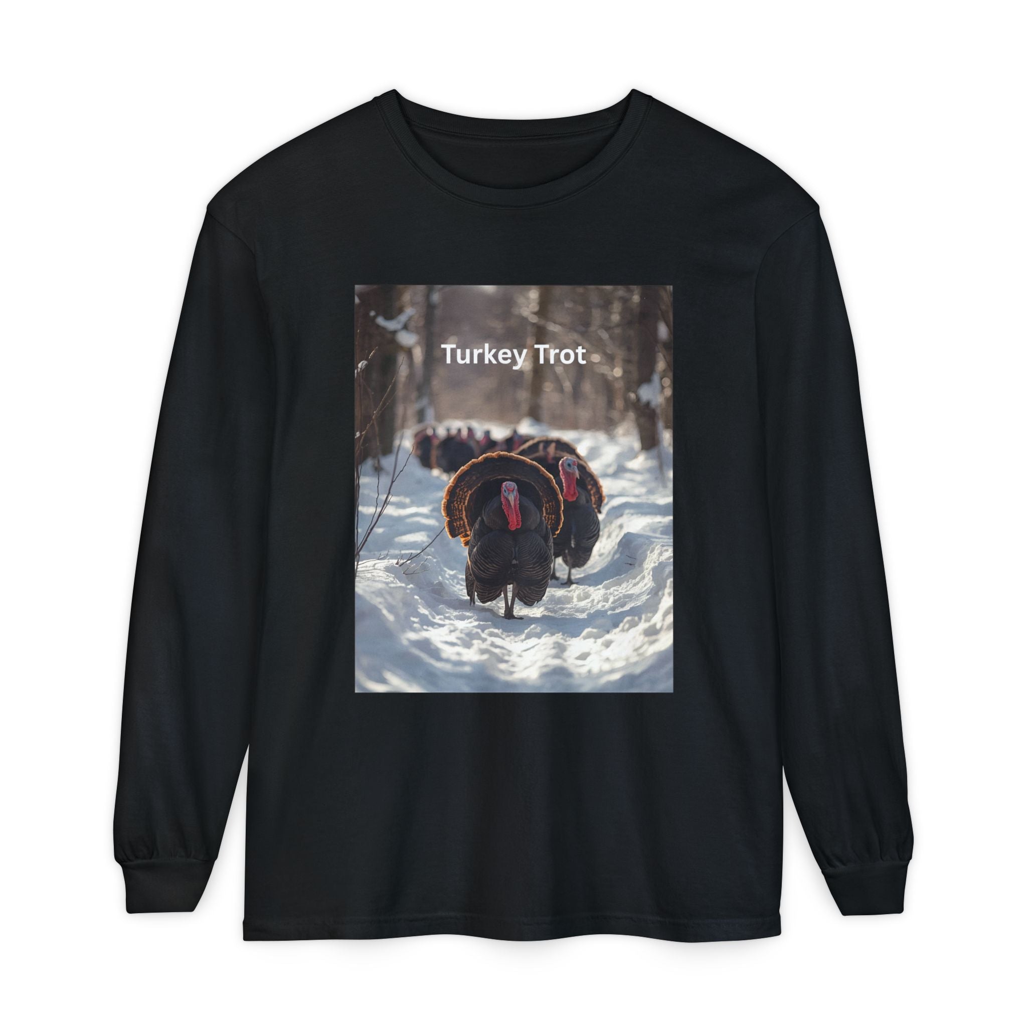 Turkey Trot Long Sleeve T-Shirt, Fall Festival Apparel, Thanksgiving Celebration Top, Unisex Holiday Shirt, Comfortable Everyday Wear