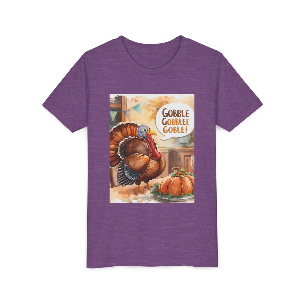 Thanksgiving Turkey Youth Tee, Gobble Gobble Shirt, Kids Thanksgiving Apparel, Fall Celebration Tee, Funny Turkey Shirt