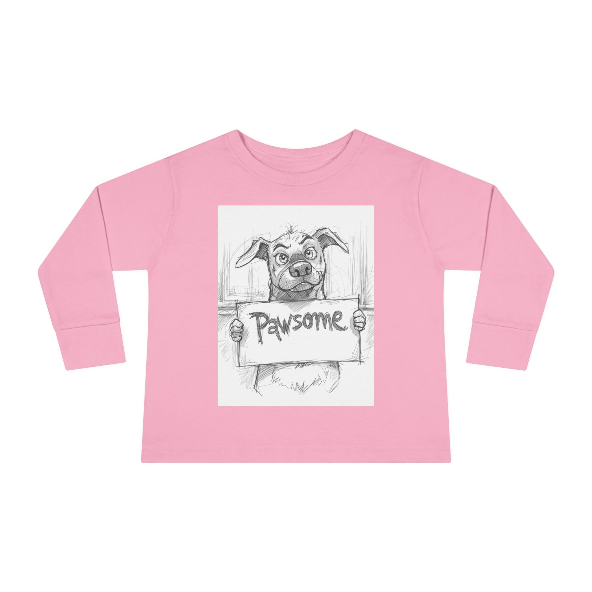 Pawsome Toddler Long Sleeve Tee, Cute Dog Shirt, Pet Lovers Gift, Kids Apparel, Funny Animal Tee, Birthday Gift