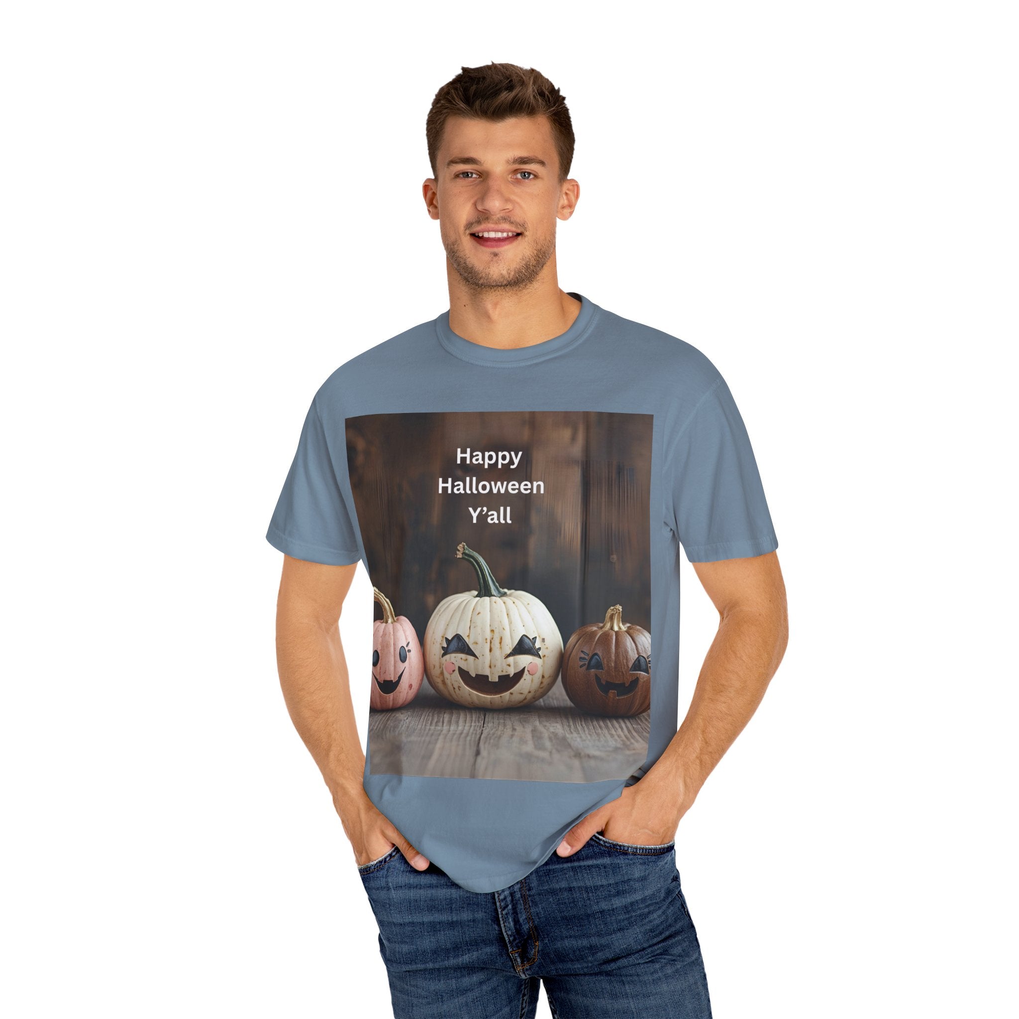 Happy Halloween Unisex T-Shirt, Casual Fall Tee, Halloween Gift, Pumpkin Shirt, Autumn Apparel, Holiday Style