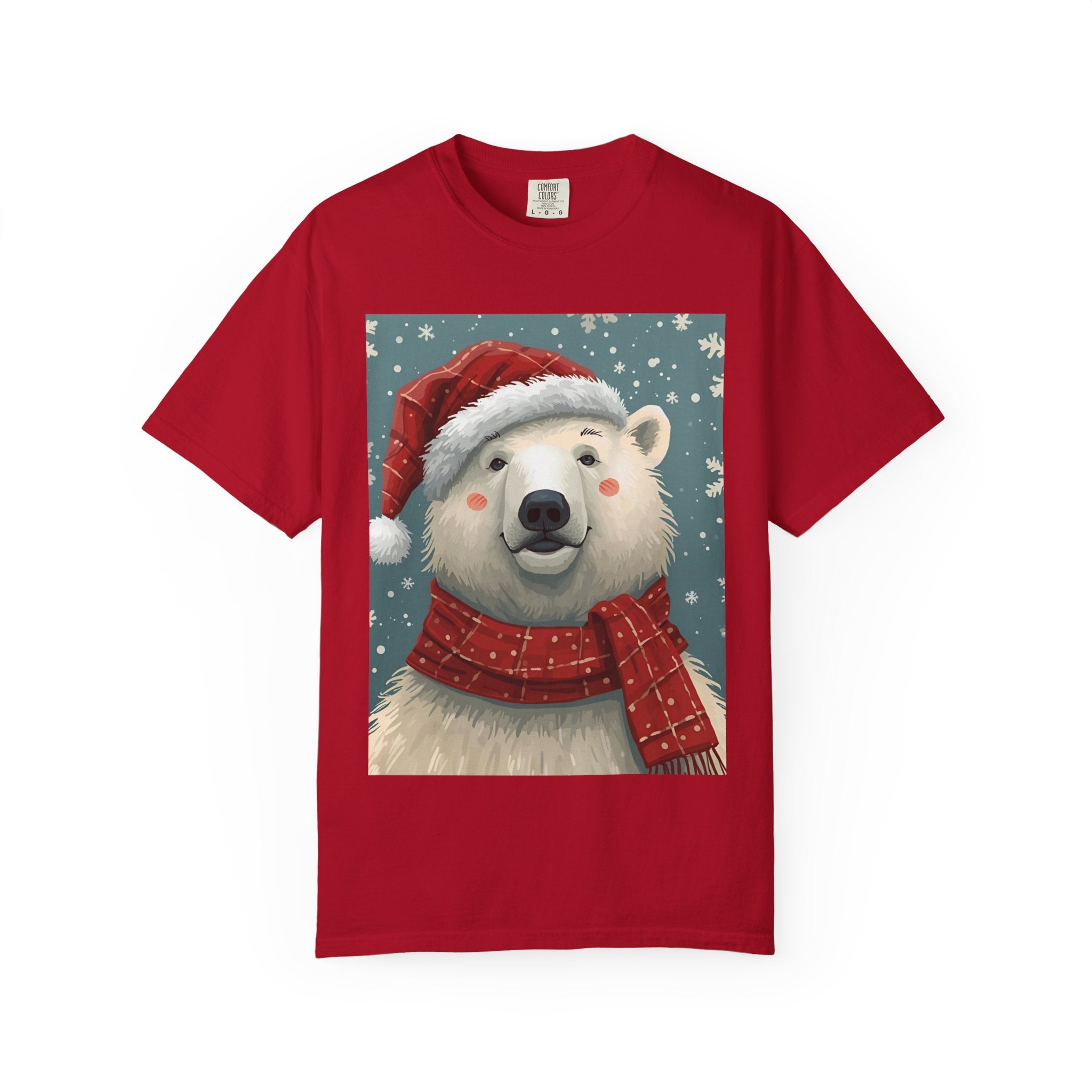 Cozy Holiday Polar Bear T-Shirt, Christmas Tee, Unisex Shirt, Festive Apparel, Gift for Animal Lovers, Winter Wear