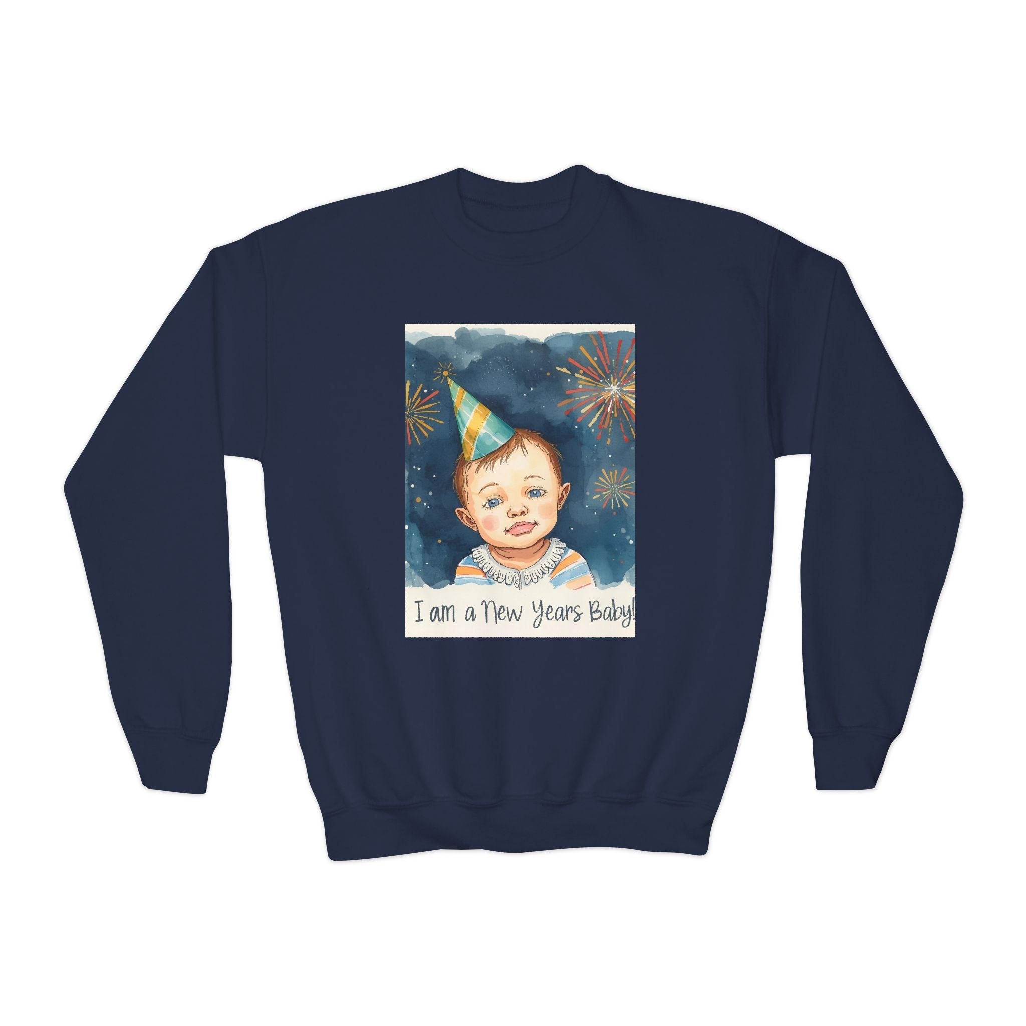 I Am A New Years Baby Youth Crewneck Sweatshirt