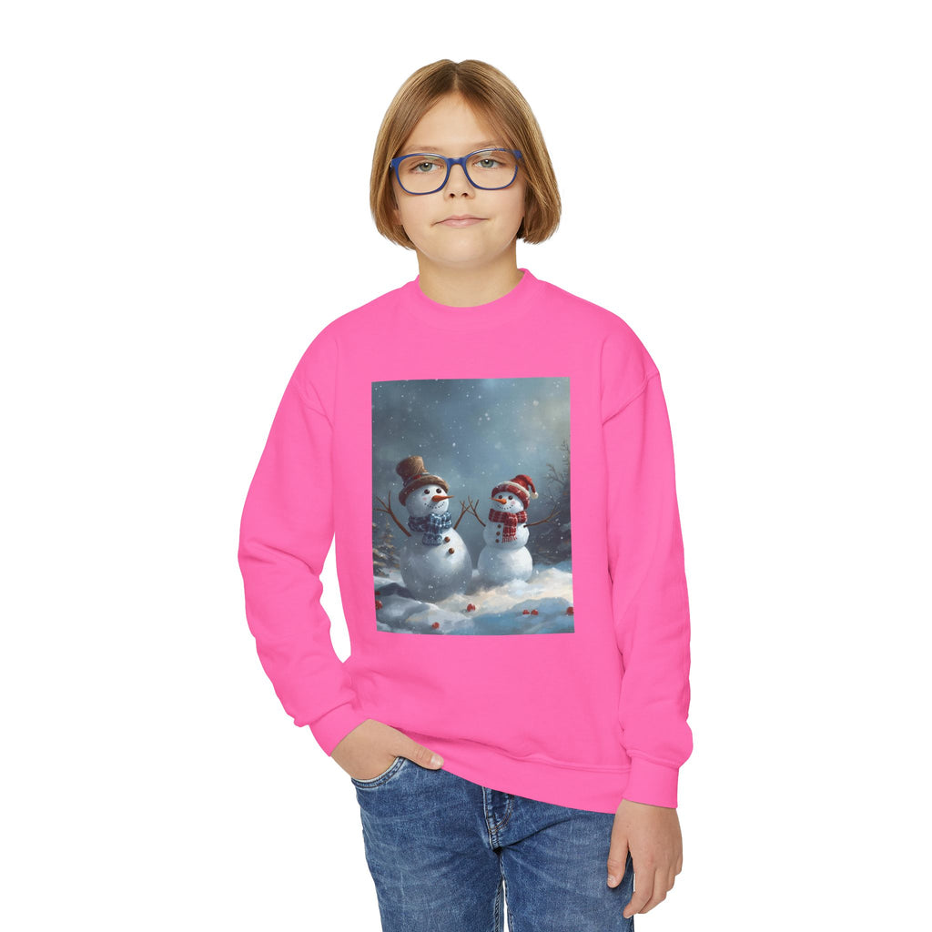 Christmas Snowman Family Youth Crewneck Sweatshirt