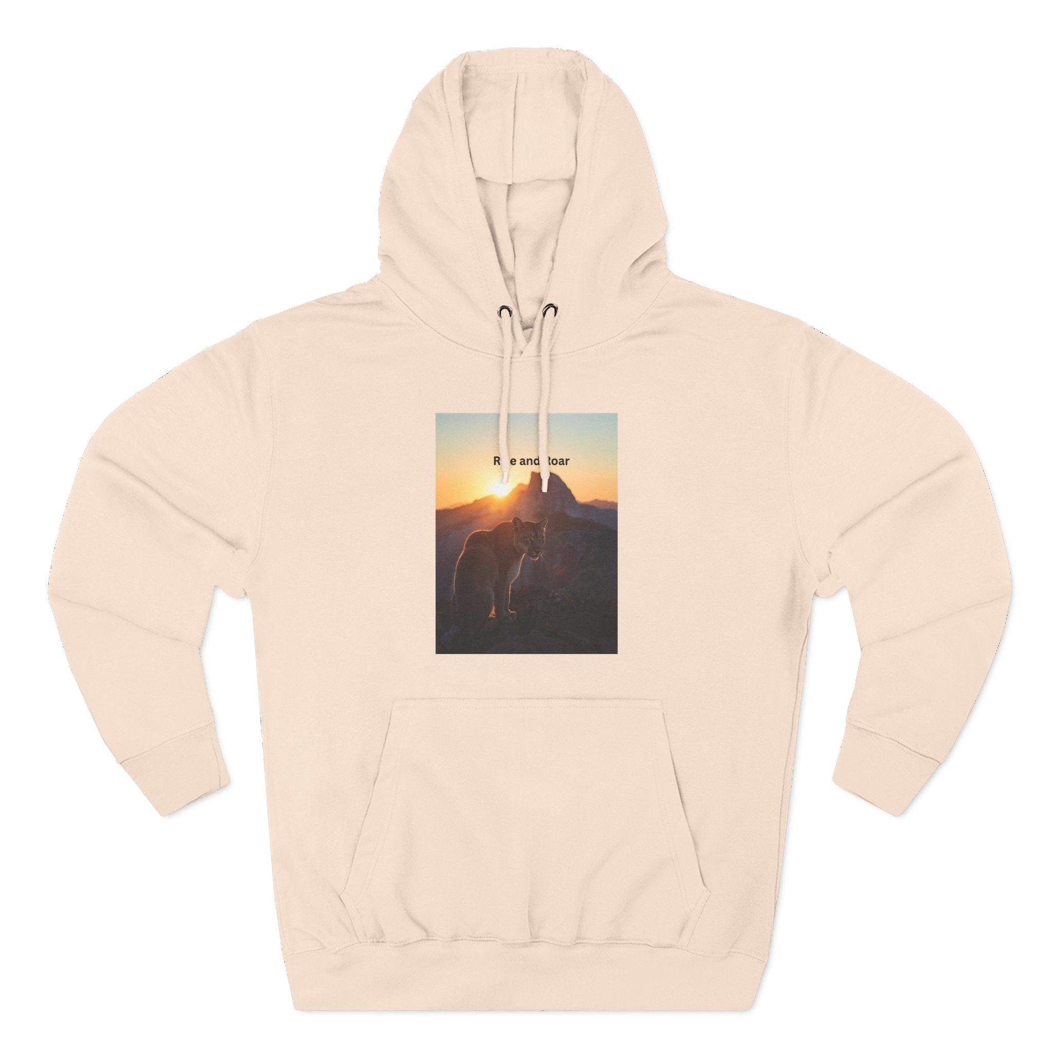 Rise And Roar Sunset Adventure Fleece Hoodie, Cozy Outdoor Hoodie, Travel Apparel, Nature Lover Gift, Comfortable Sweatshirt, Perfect for Bonfires
