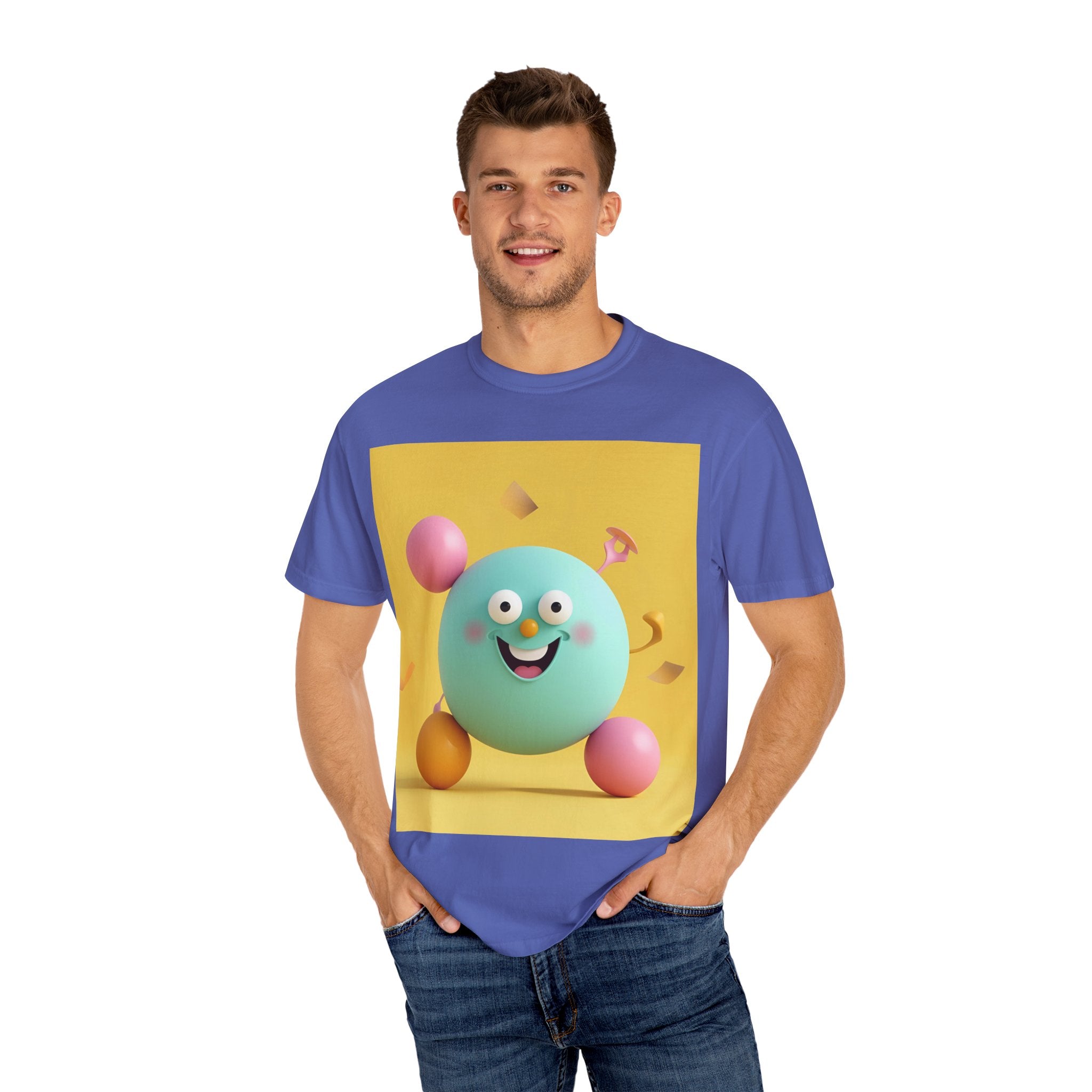 Playful Colorful Cartoon T-Shirt, Fun Graphic Tee, Summer Casual Wear, Gift for Kids and Adults, Birthday Party Outfit, Unique Design