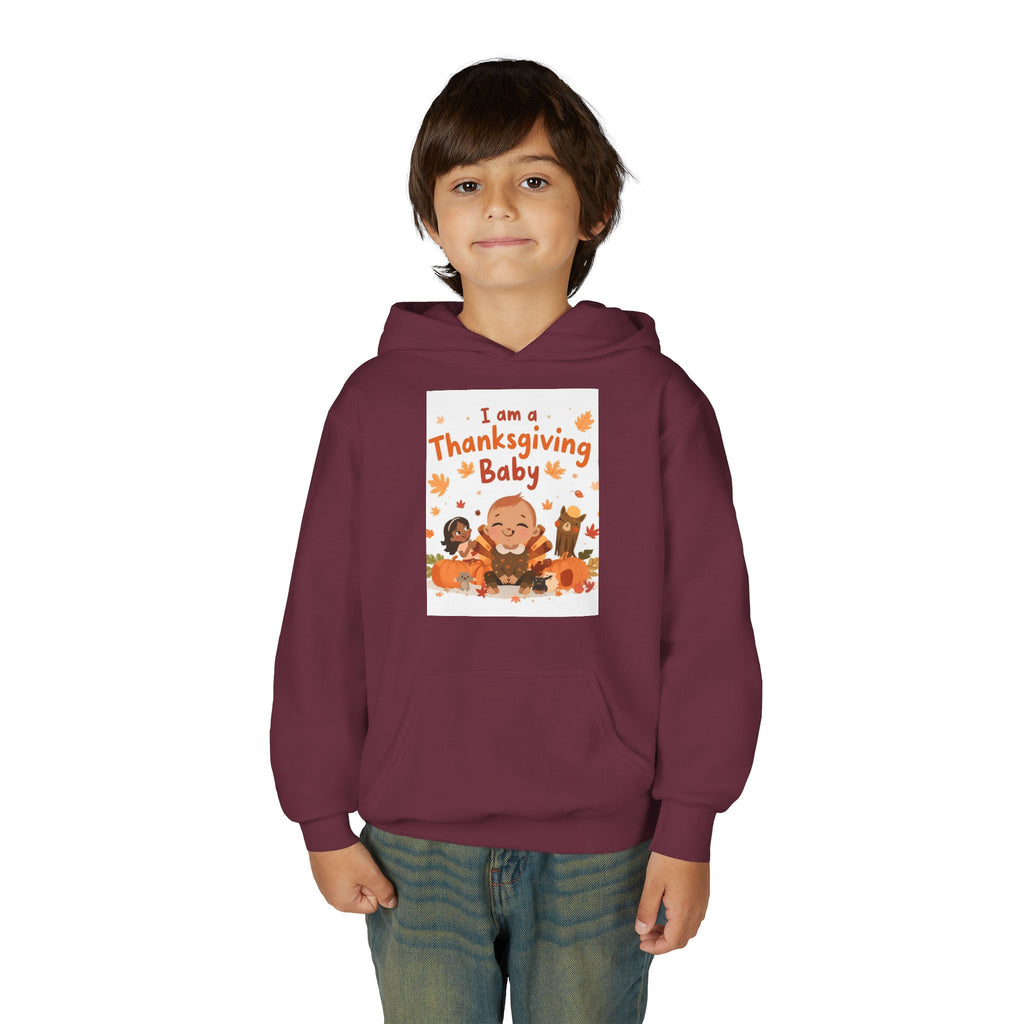 I'm A Thanksgiving Baby Youth Heavy Blend Hooded Sweatshirt