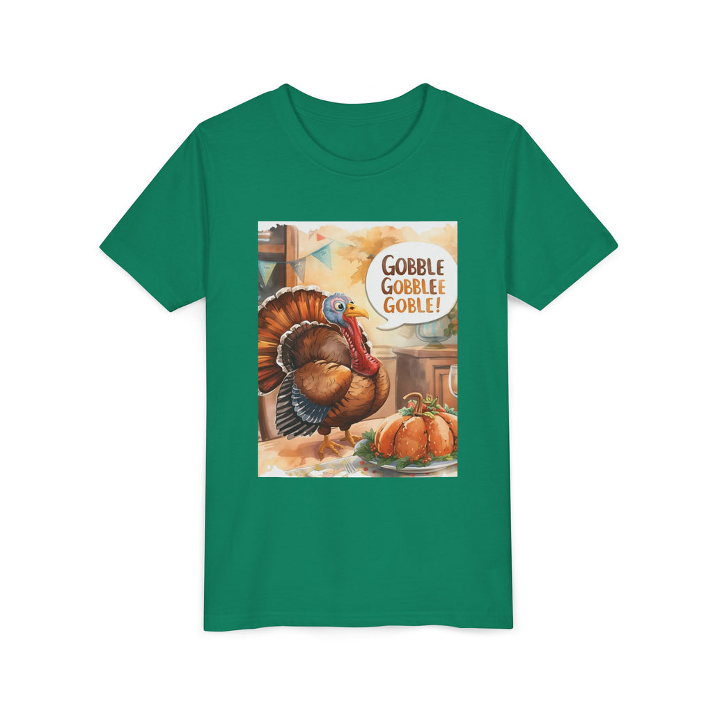 Thanksgiving Turkey Youth Tee, Gobble Gobble Shirt, Kids Thanksgiving Apparel, Fall Celebration Tee, Funny Turkey Shirt