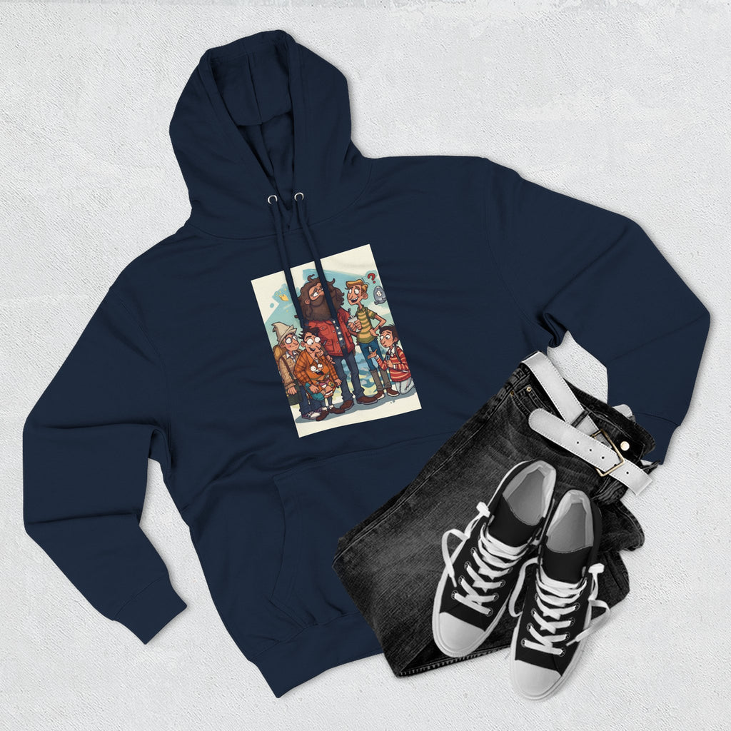 Cozy Family Fun Hoodie, Three-Panel Fleece Sweatshirt, Gift for Parents, Casual Wear, Holiday Apparel, Winter Fashion