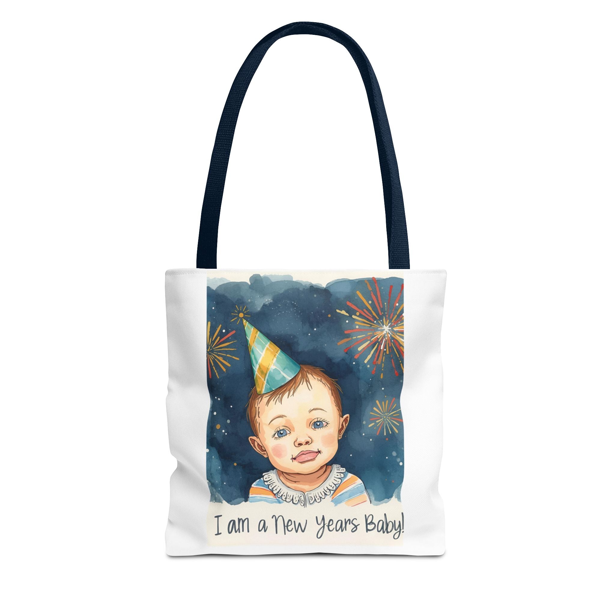 New Year's Baby Tote Bag, Cute Baby Gift, Celebration Bag, New Year Party Accessory, AOP Design, Family Gathering