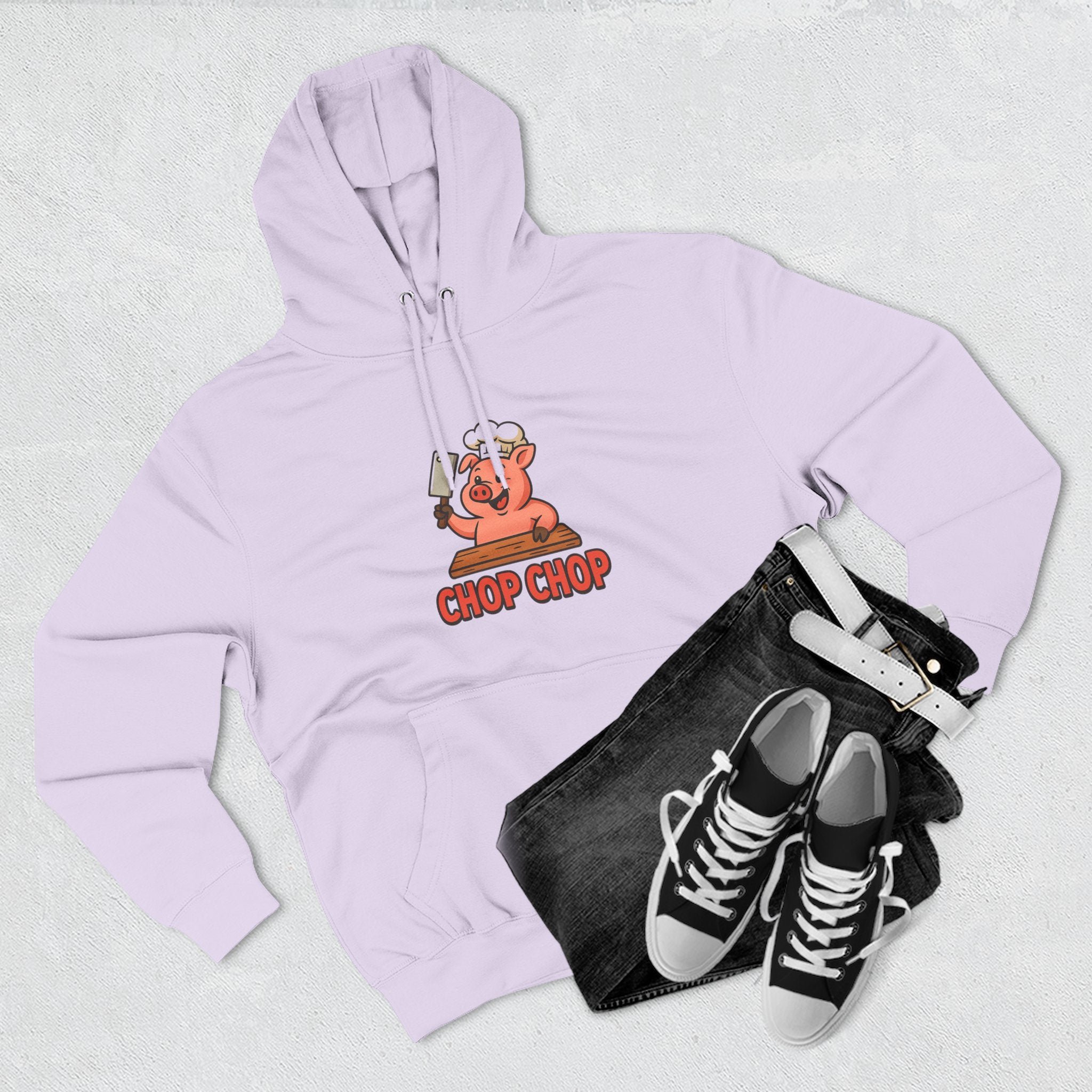 Cute Chef Pig Fleece Hoodie, Comfortable Fall Wear, Gift for Foodies, Kitchen Lovers, Funny Cooking Sweatshirt