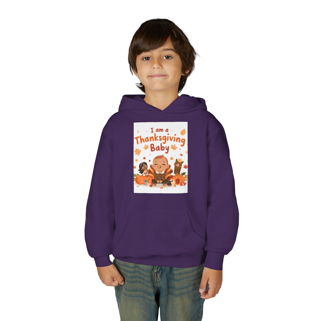 I'm A Thanksgiving Baby Youth Heavy Blend Hooded Sweatshirt