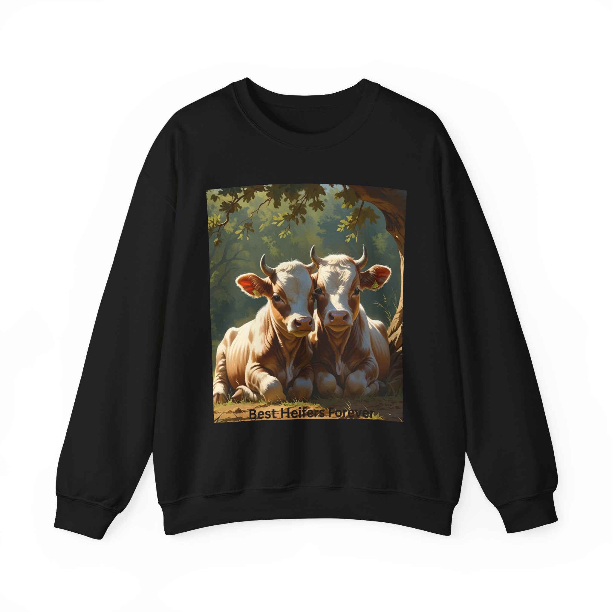 Cozy Cow Crewneck Sweatshirt, Unisex Pullover, Animal Lover Gift, Farmhouse Decor, Best Friends, Cute Sweatshirt
