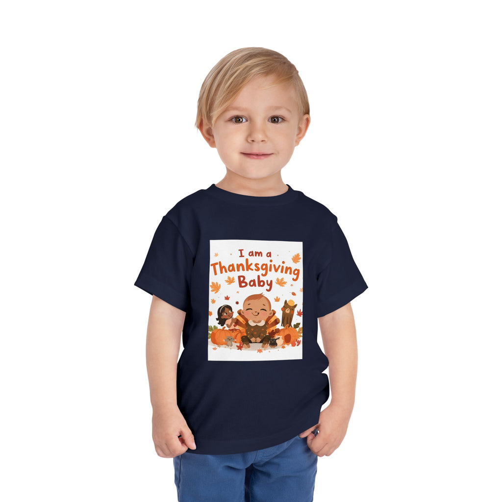 I Am A Thanksgiving Baby Toddler Short Sleeve Tee
