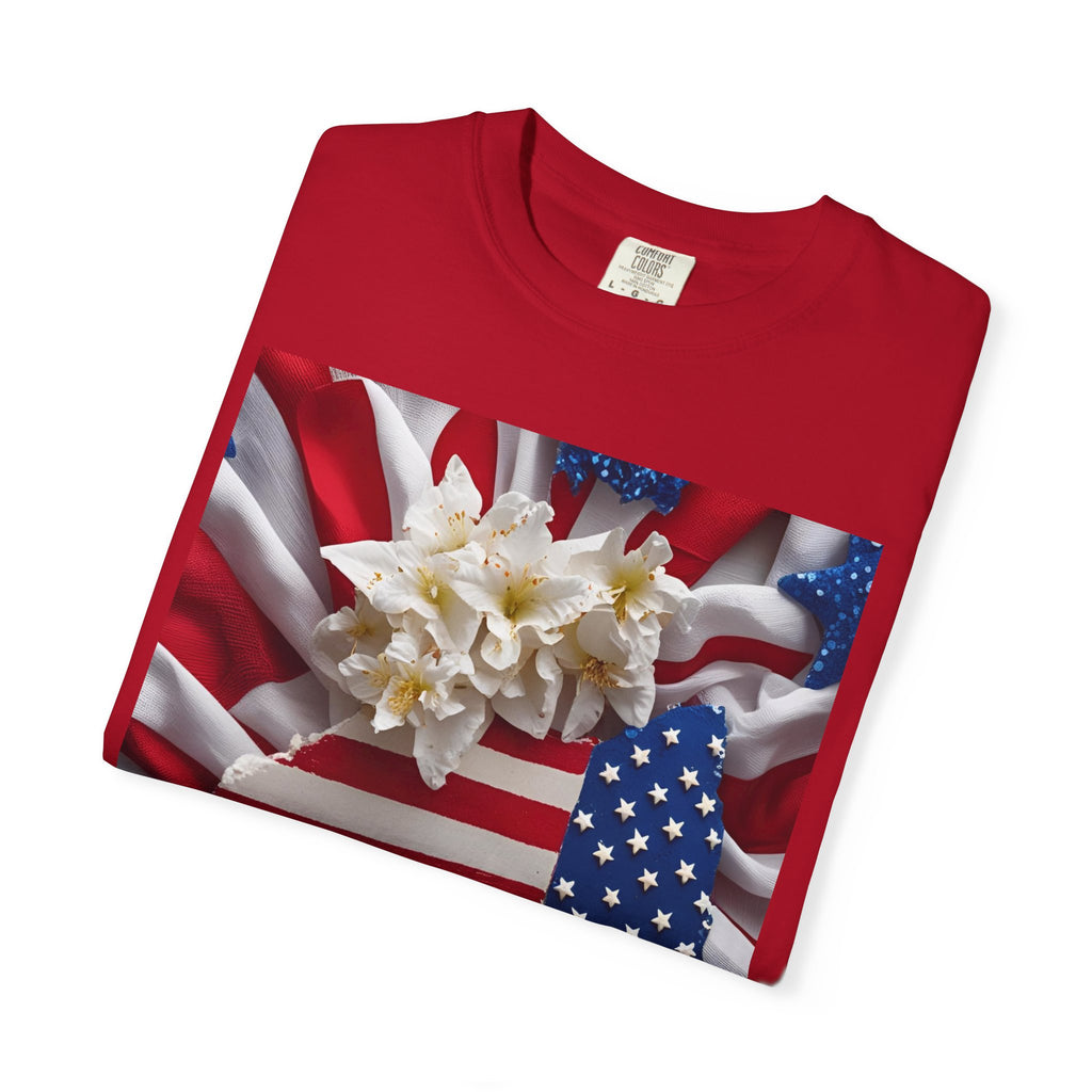 Patriotic Heart T-shirt for Festive Celebrations, 4th of July Apparel, Unisex Graphic Tee, American Pride Shirt, Independence Day Gift