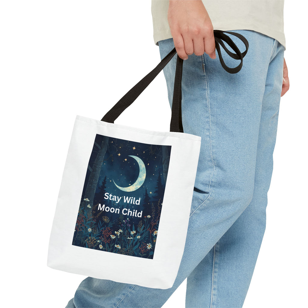 Stay Wild Moon Child Tote Bag - Stay Wild, Bohemian Bag, Eco-Friendly Tote, Astrology Gift, Festival Essential