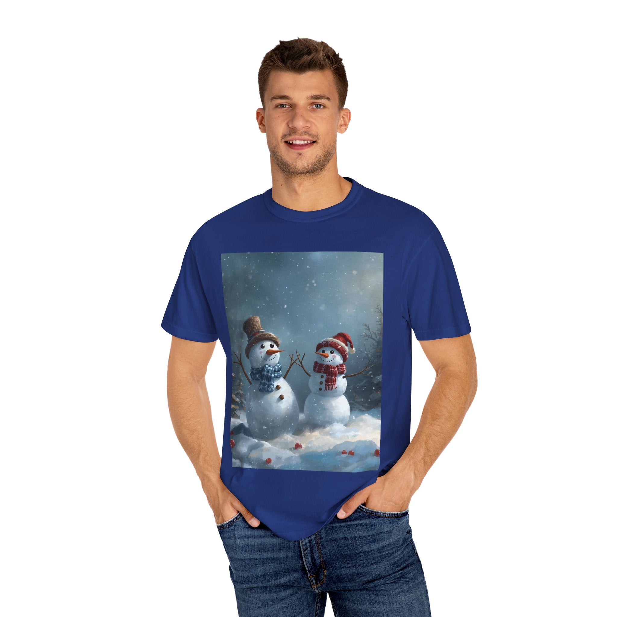 Christmas Winter Snowman T-Shirt, Festive Holiday Tee, Family Holiday Shirt, Cozy Winter Outfit, Seasonal Gift Idea