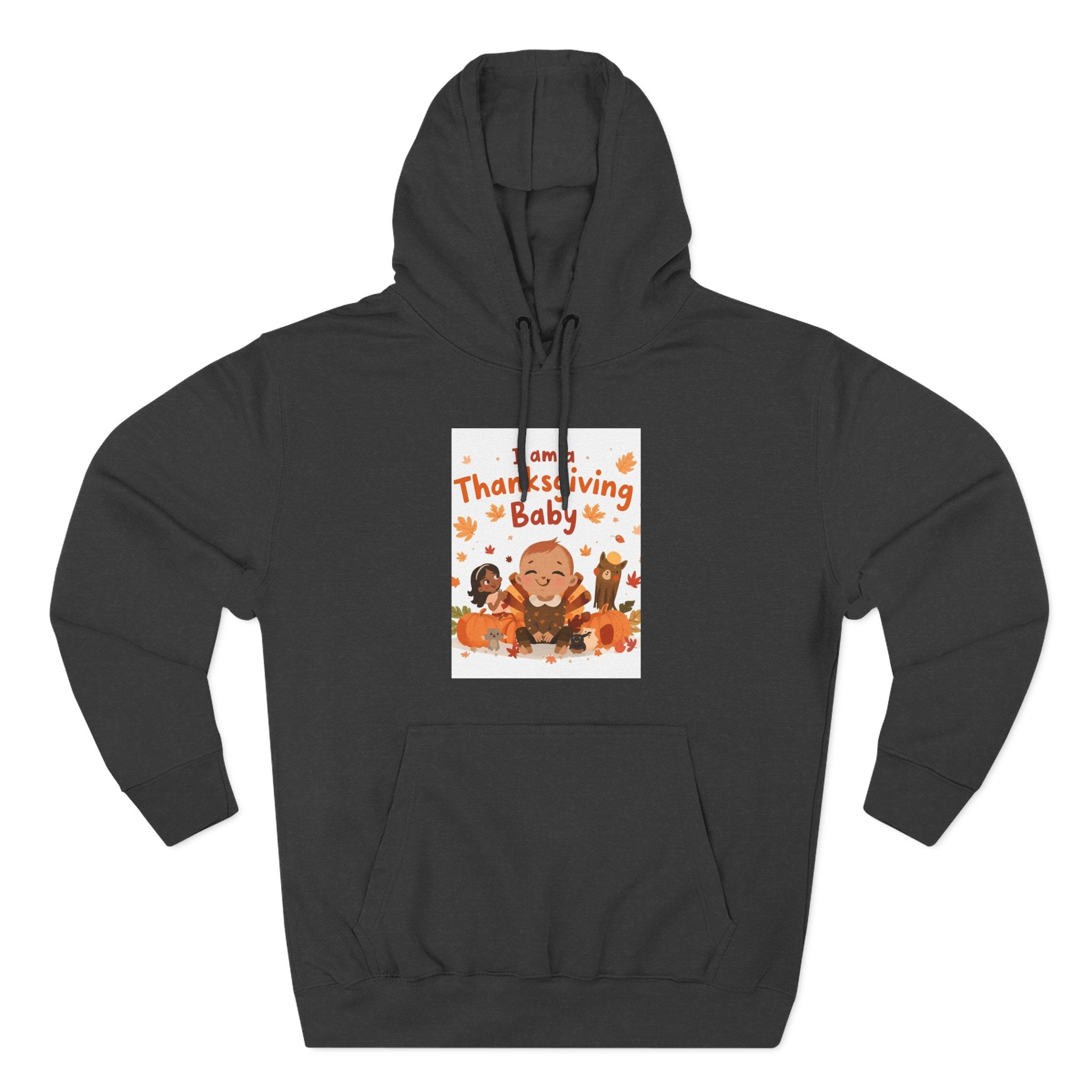 I Am A Thanksgiving Baby Three-Panel Fleece Hoodie