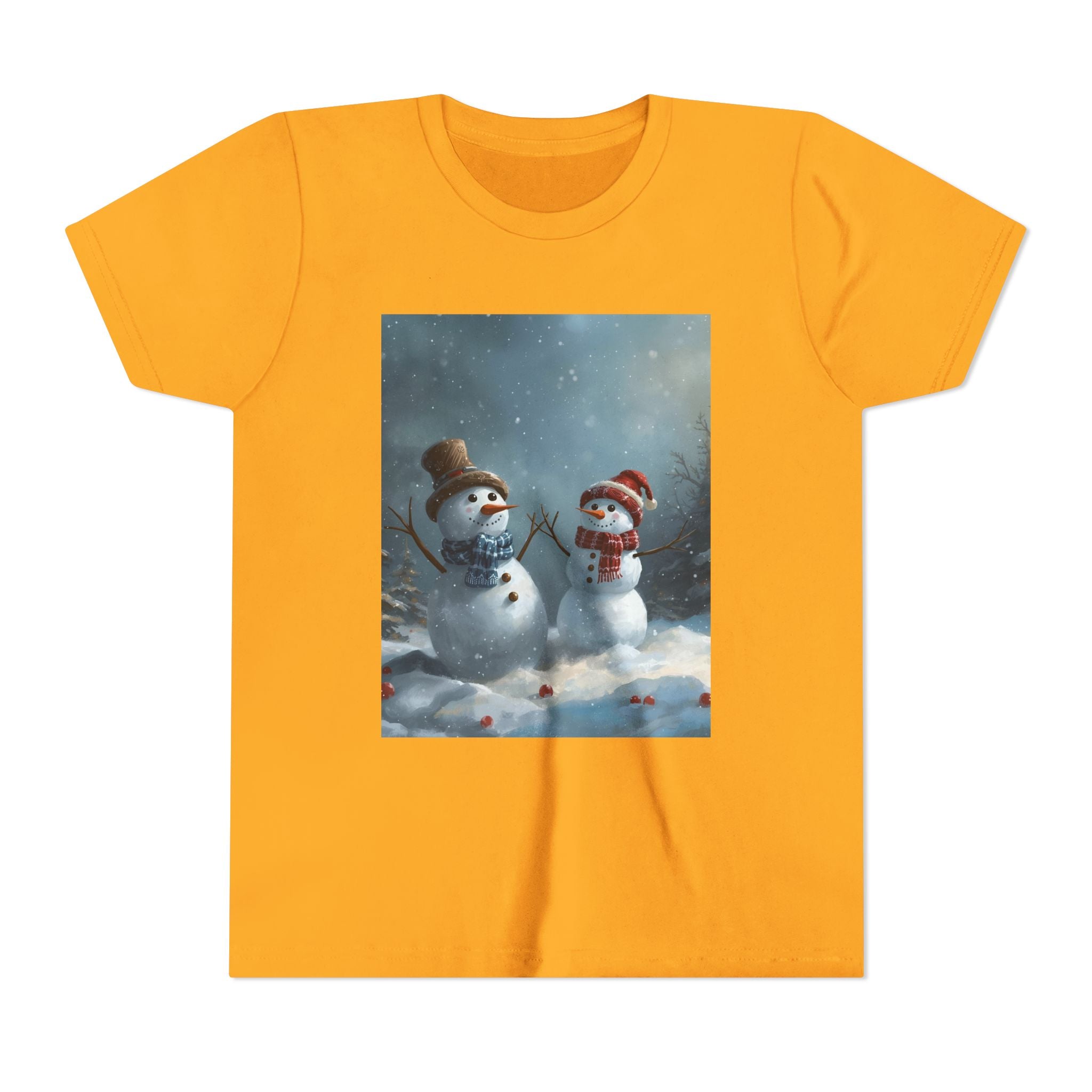 Youth Christmas Snowman Tee, Winter T-Shirt, Christmas Gift, Holiday Apparel, Kids Winter Wear, Cute Snowman Design