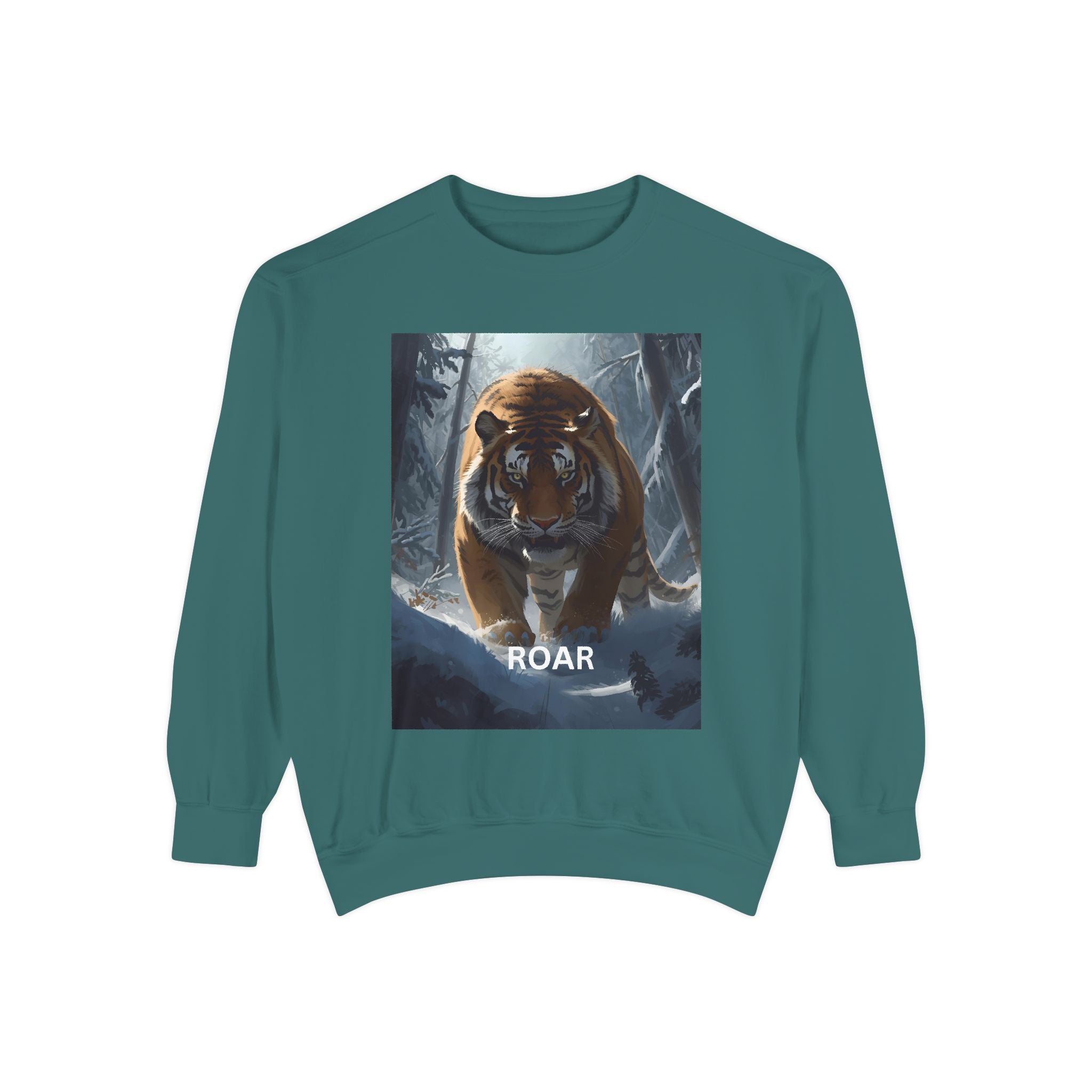 Tiger Roar Snow Unisex Garment-Dyed Sweatshirt