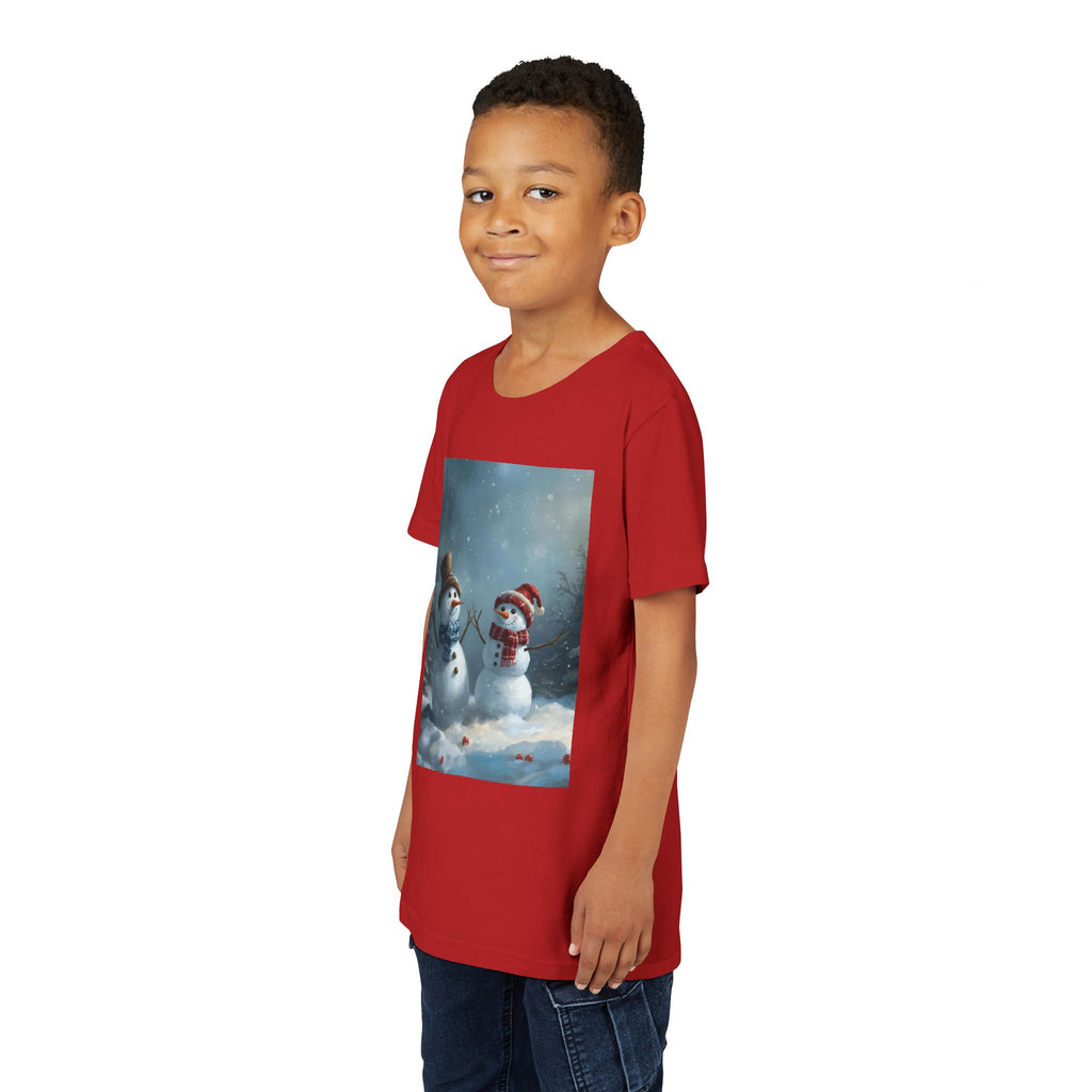 Youth Christmas Snowman Tee, Winter T-Shirt, Christmas Gift, Holiday Apparel, Kids Winter Wear, Cute Snowman Design