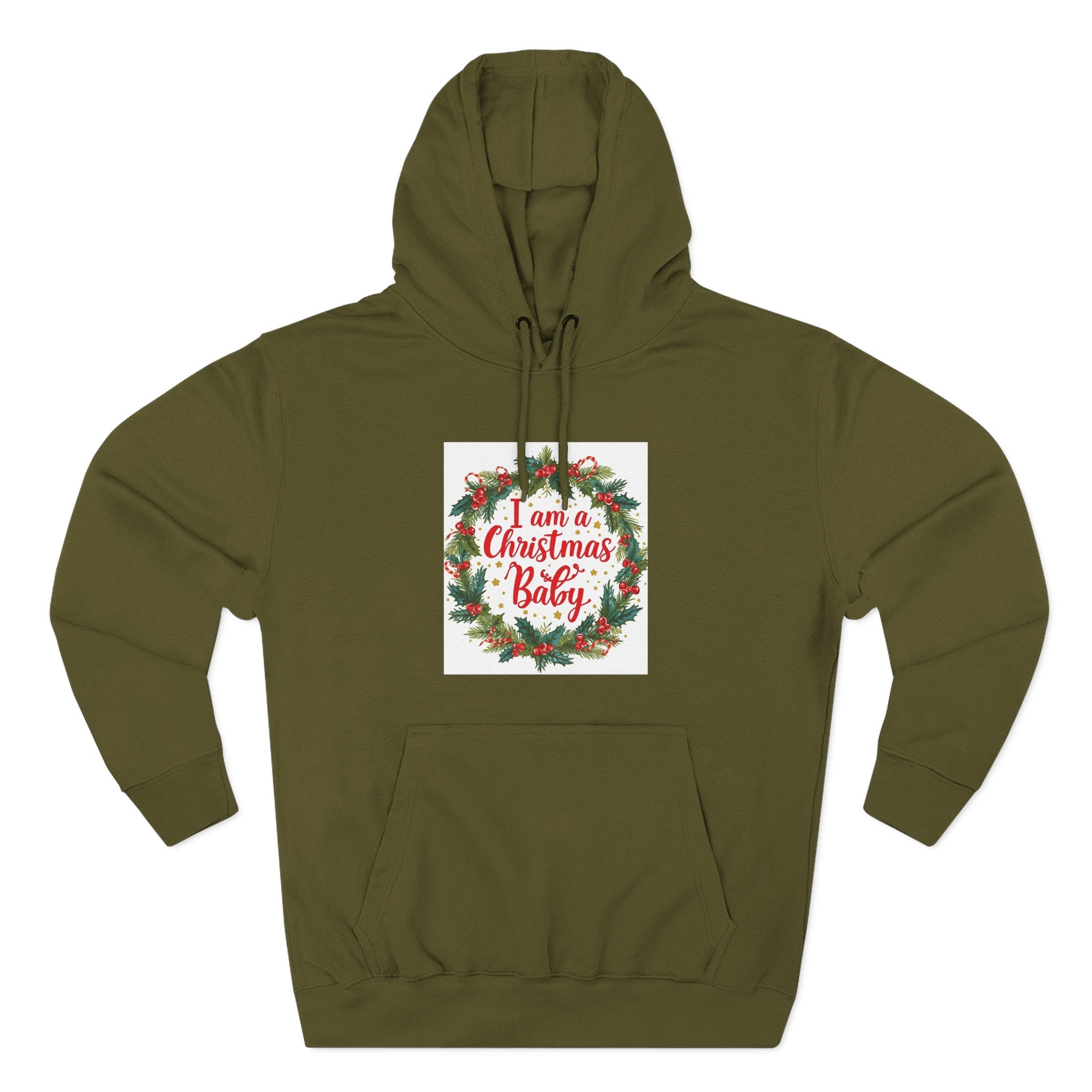 I AM A Christmas Baby Three-Panel Fleece Hoodie
