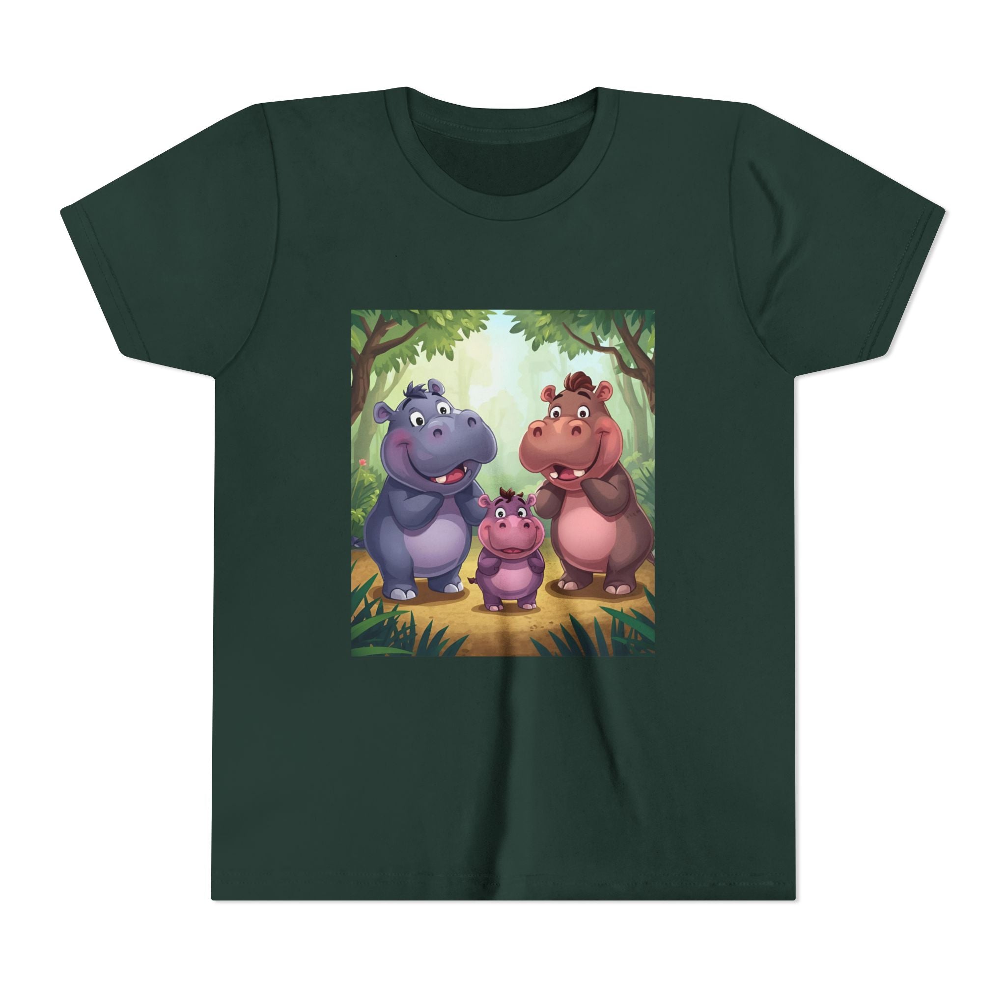 Hippo Cute Youth Short Sleeve Tee
