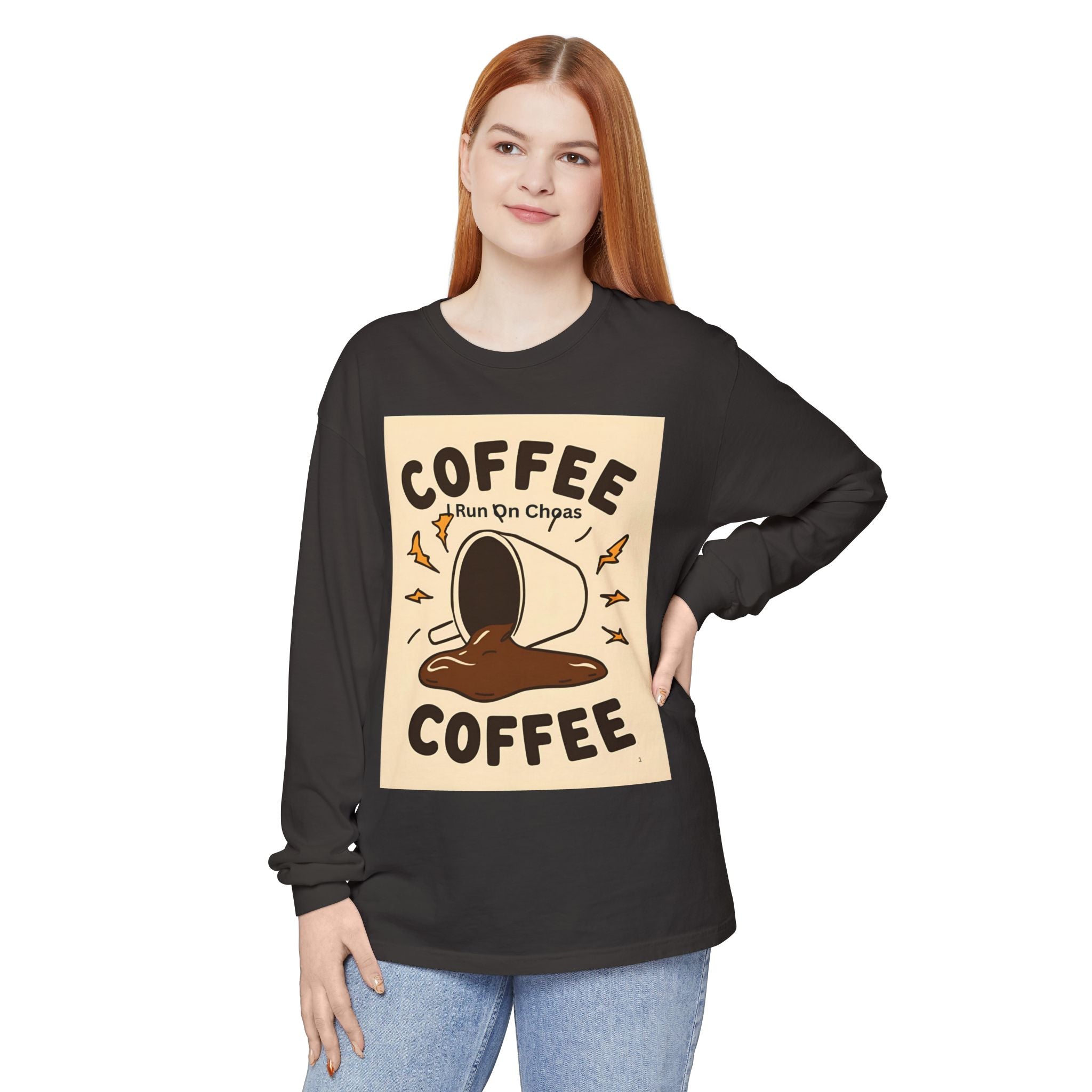 Coffee Coffee Unisex Garment-dyed Long Sleeve T-Shirt