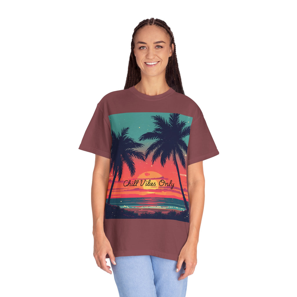 Tropical Sunset Unisex Garment-Dyed T-shirt