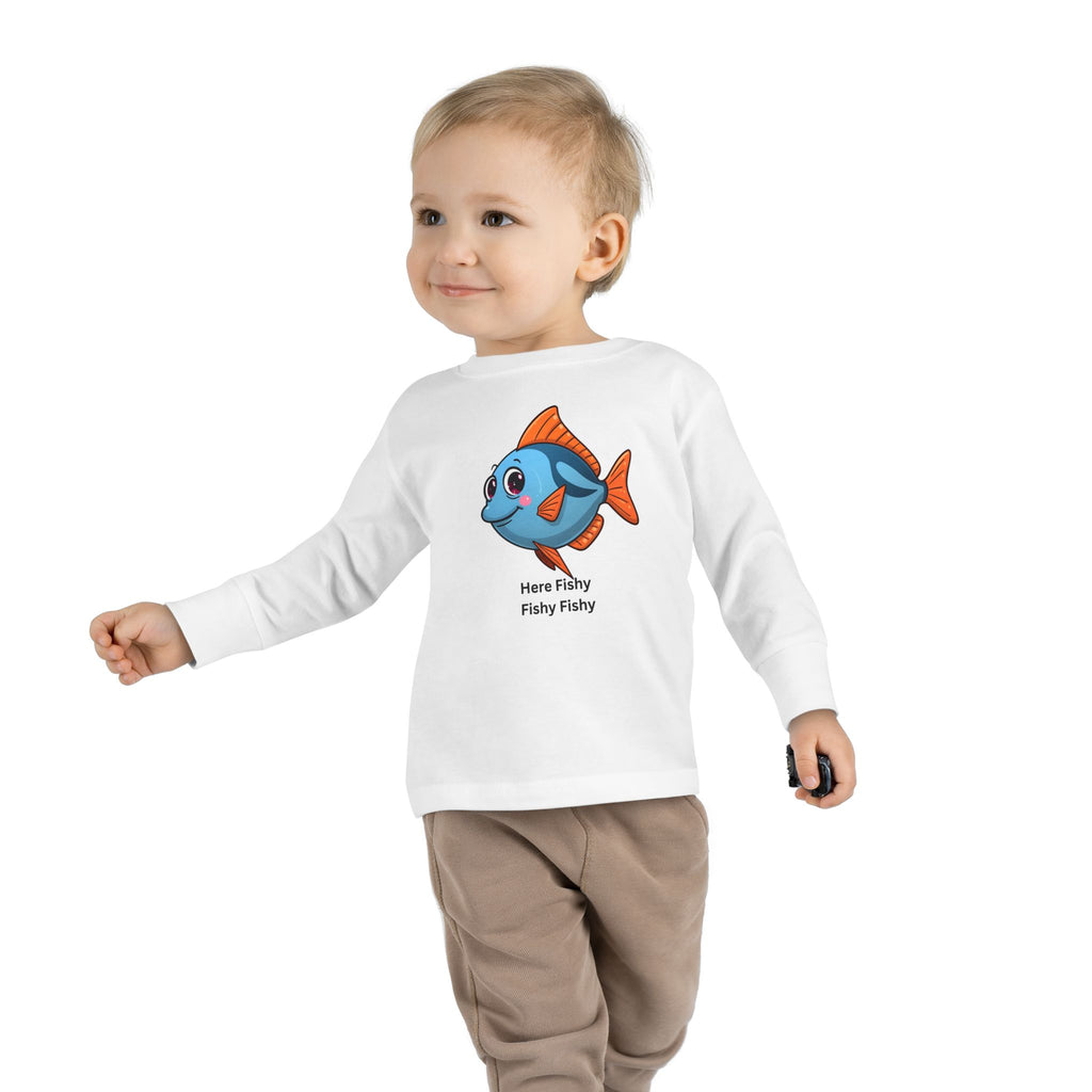 Here Fishy Fishy Fishy Toddler Long Sleeve Tee