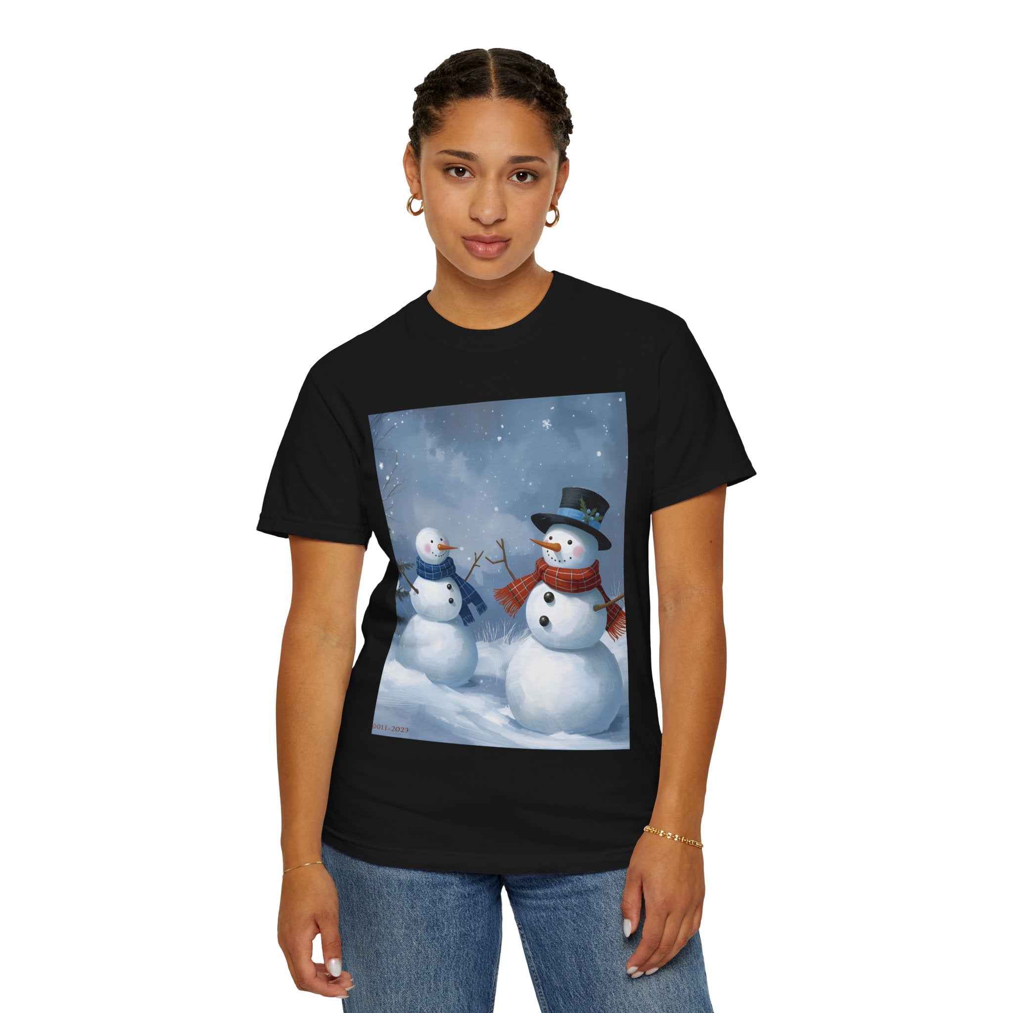 Christmas Snowman Family T-Shirt, Holiday Gift, Cozy Tee, Unisex Snowman Shirt, Festive Apparel, Winter Celebration Wear