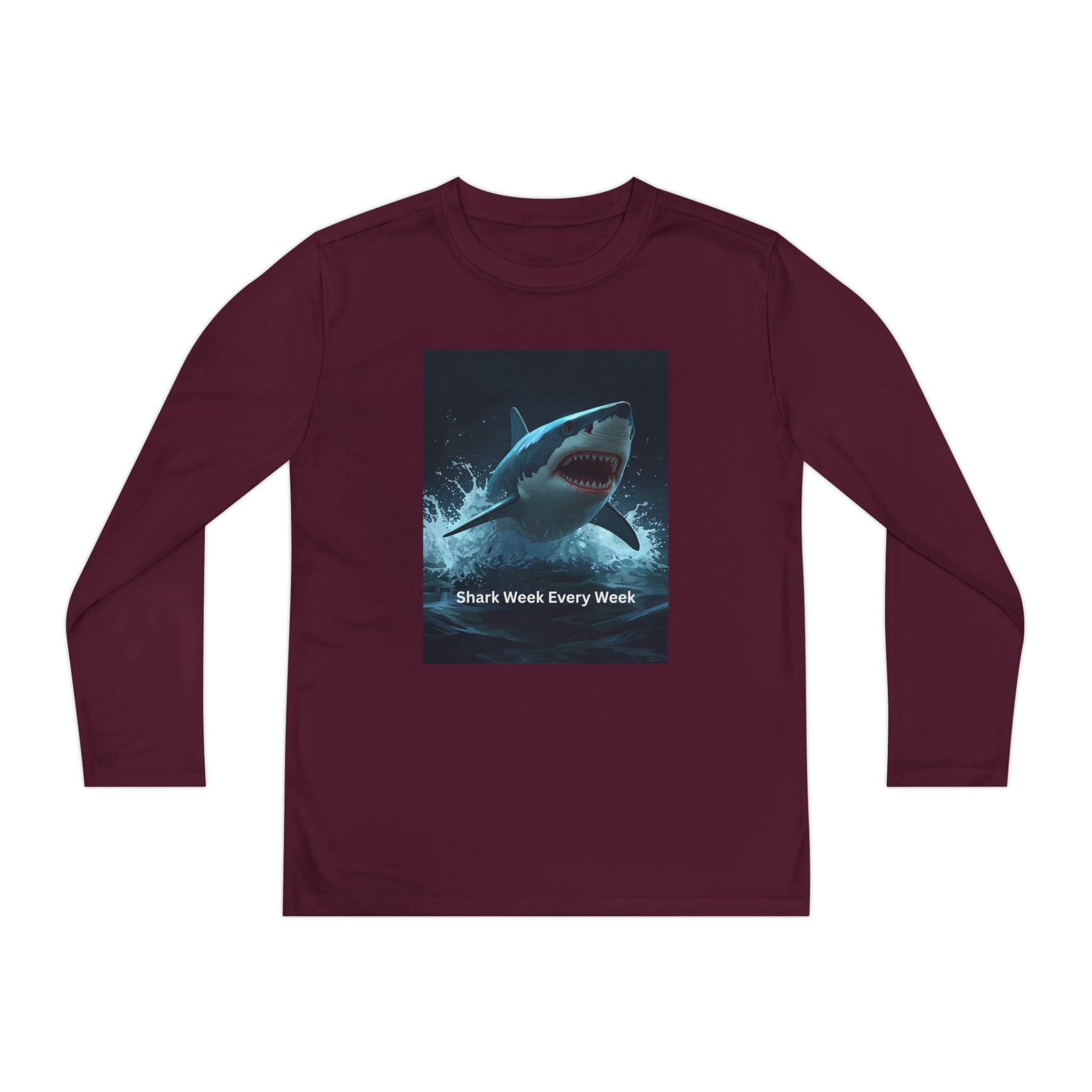 Shark Week Youth Long Sleeve Tee - Funny Ocean Shirt, Kids Gift, Summer Wear, Cool Tee, Swim Shirt, Beach Apparel