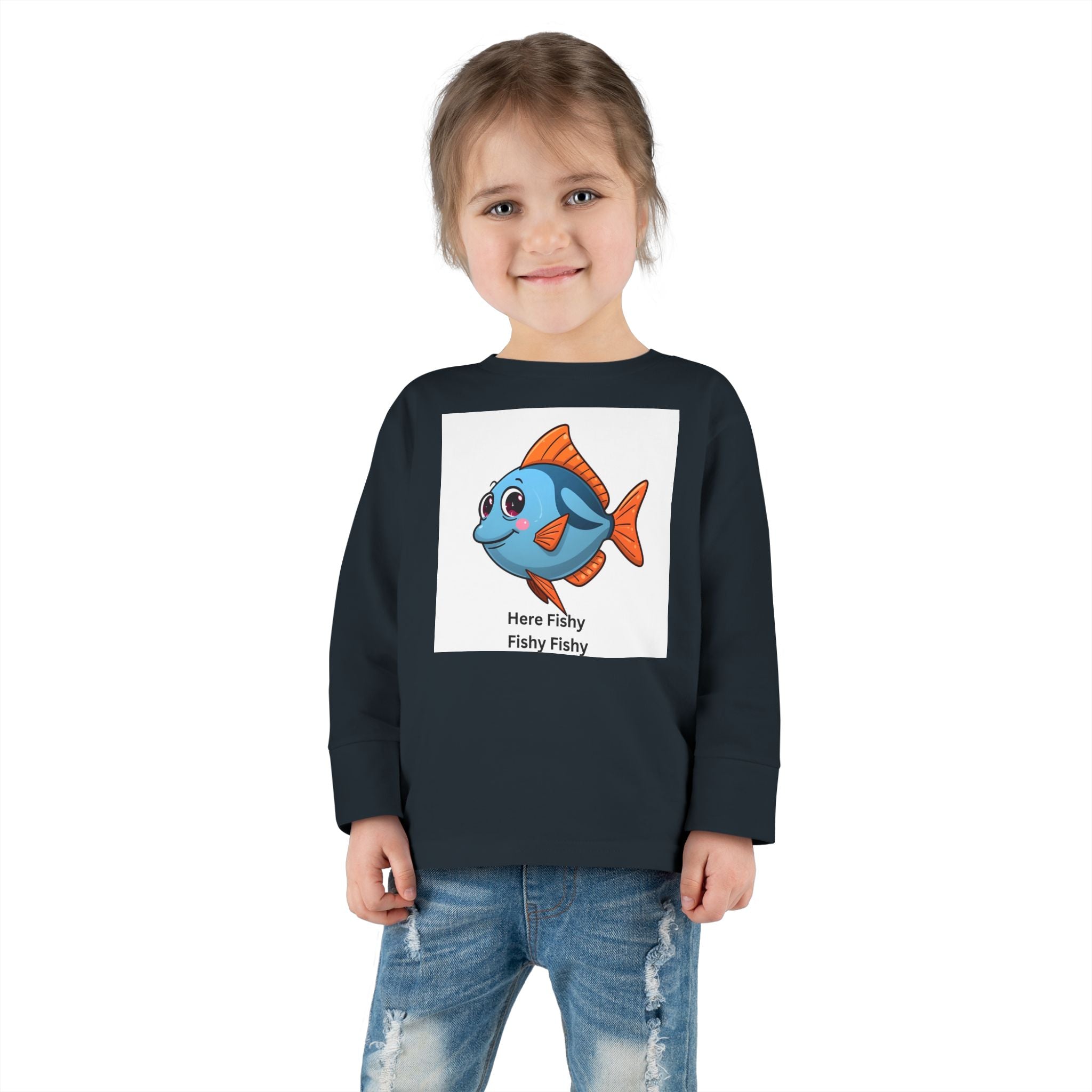Here Fishy Fishy Fishy Toddler Long Sleeve Tee