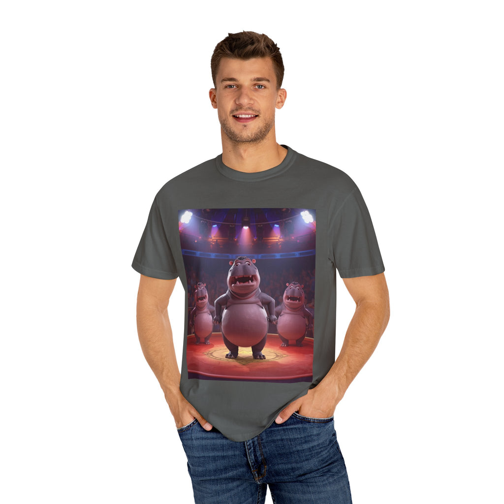 Fun Hippo Performance T-Shirt, Unisex Cotton Tee, Cartoon T-shirt, Gift for Kids, Animal Lover Shirt, Birthday Party Apparel