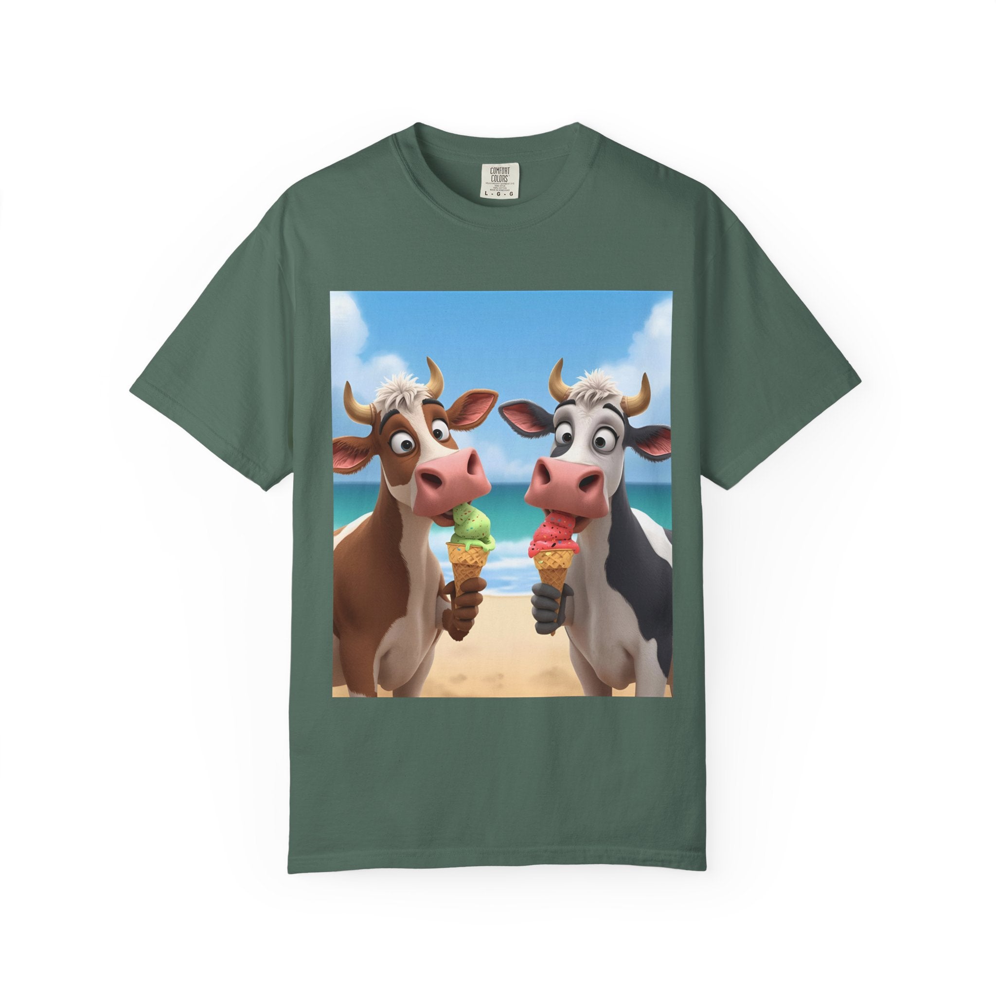 Beachy Cow Unisex Garment-Dyed T-shirt