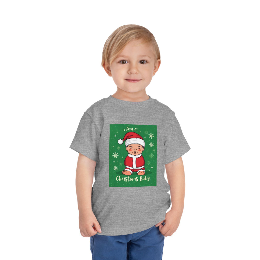 I Am A Christmas Baby Toddler Short Sleeve Tee