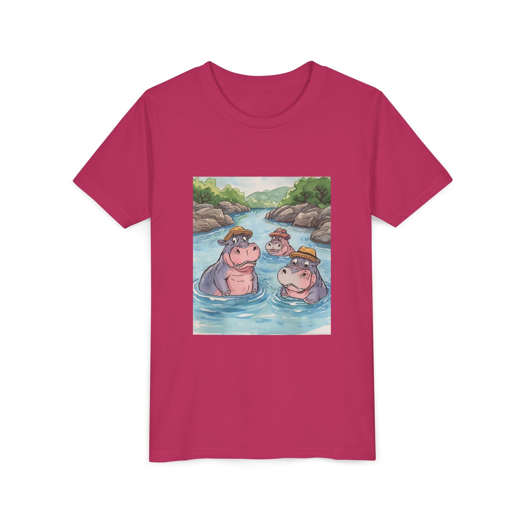 Hippo Cute Youth Short Sleeve Tee