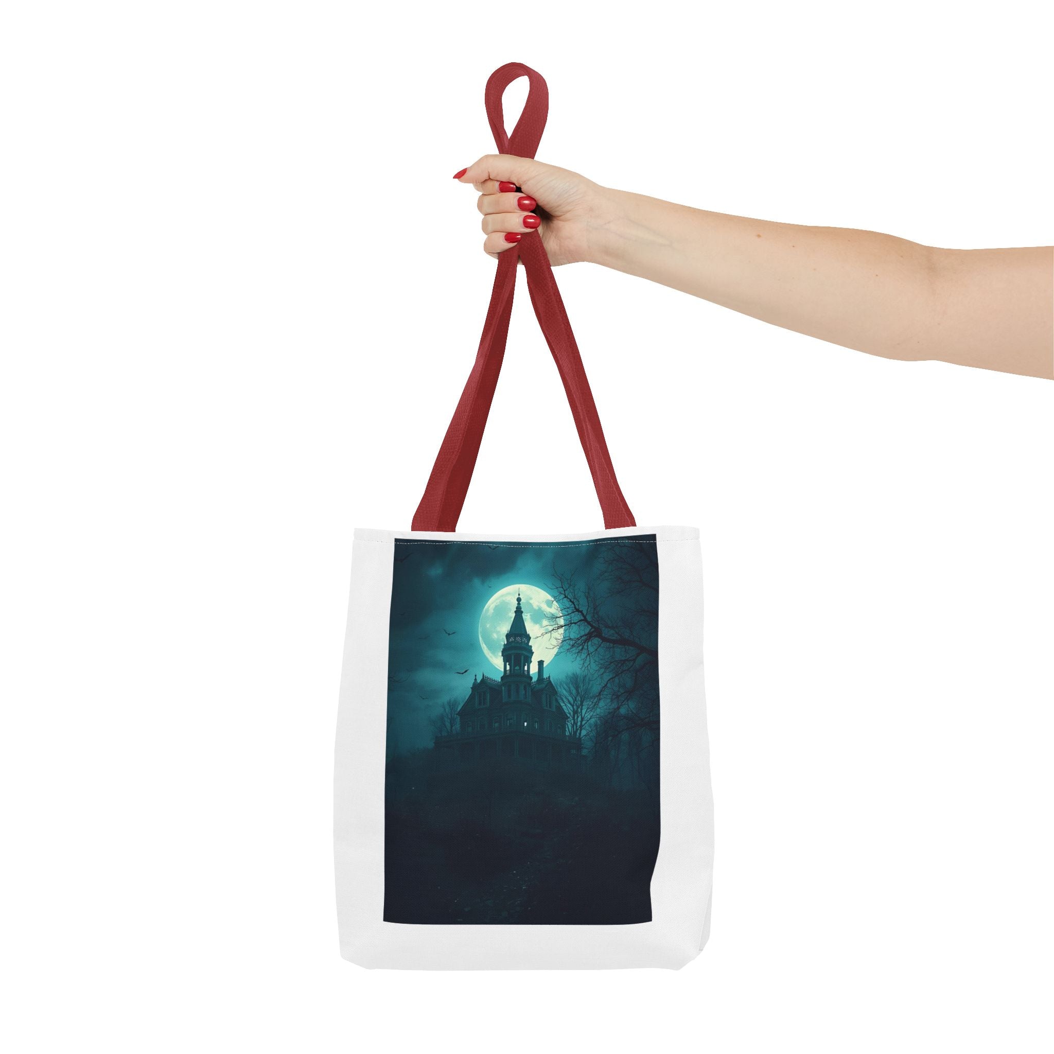 Haunting Moonlight Tote Bag, Gothic Halloween Bag, Spooky Night Carryall, Festival Tote, Eerie Gift for Horror Lovers