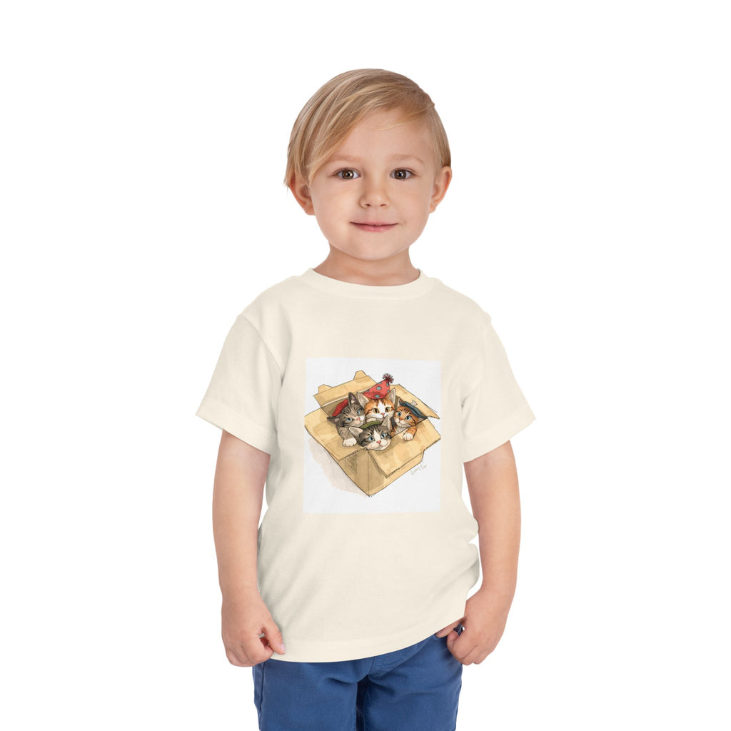 Cute Kittens In Box Toddler Short Sleeve Tee
