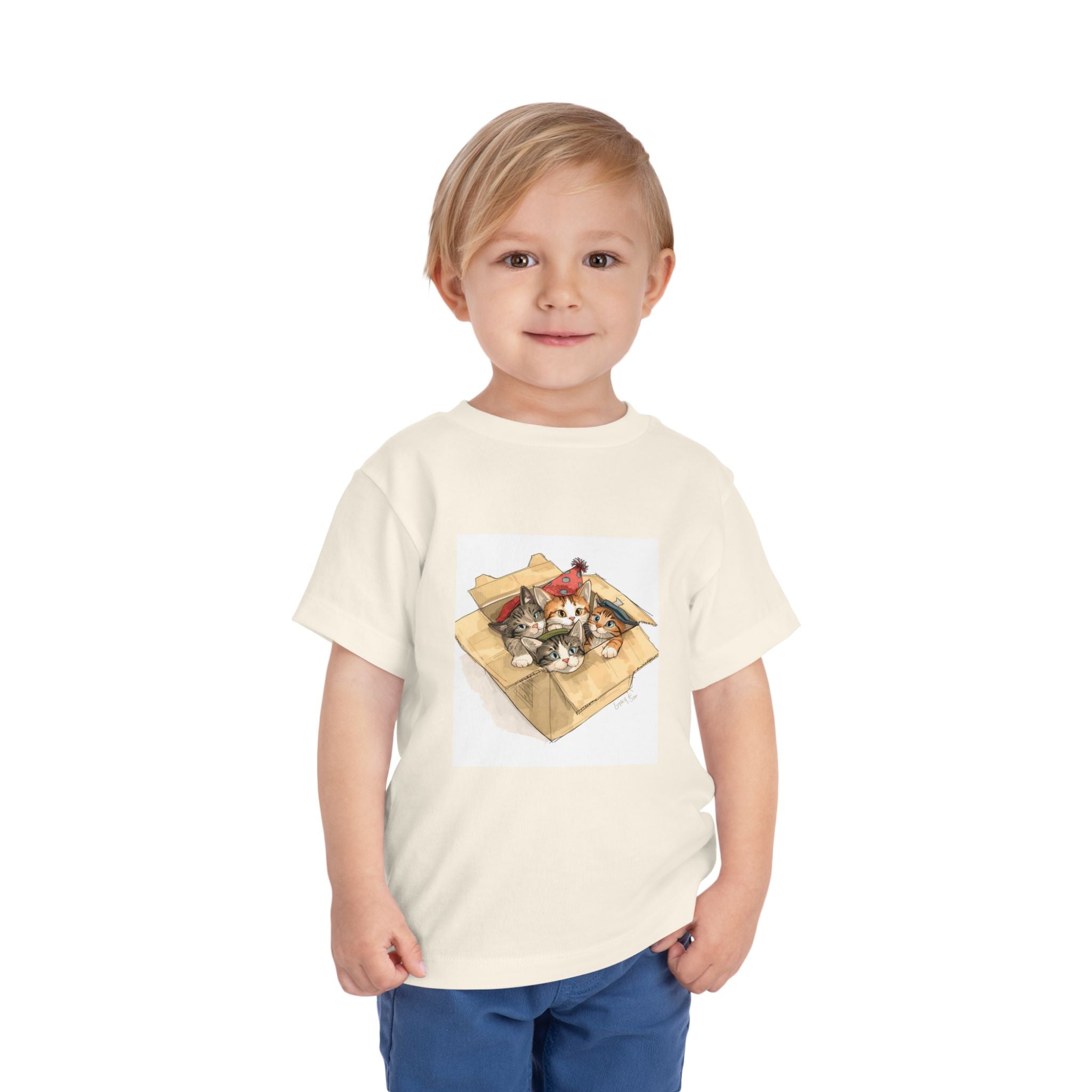 Cute Kittens In Box Toddler Short Sleeve Tee