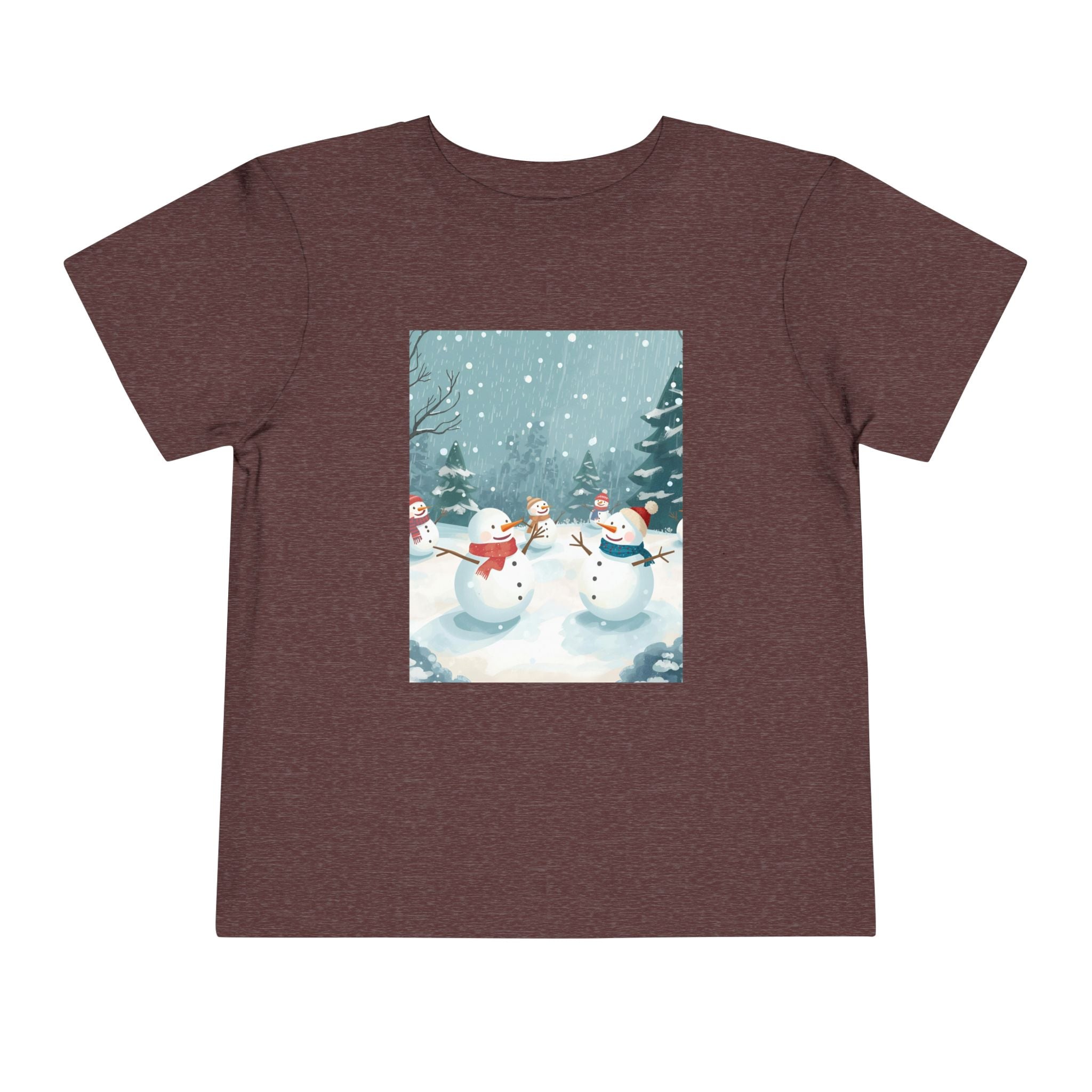 Festive Christmas Snowman Toddler Short Sleeve Tee